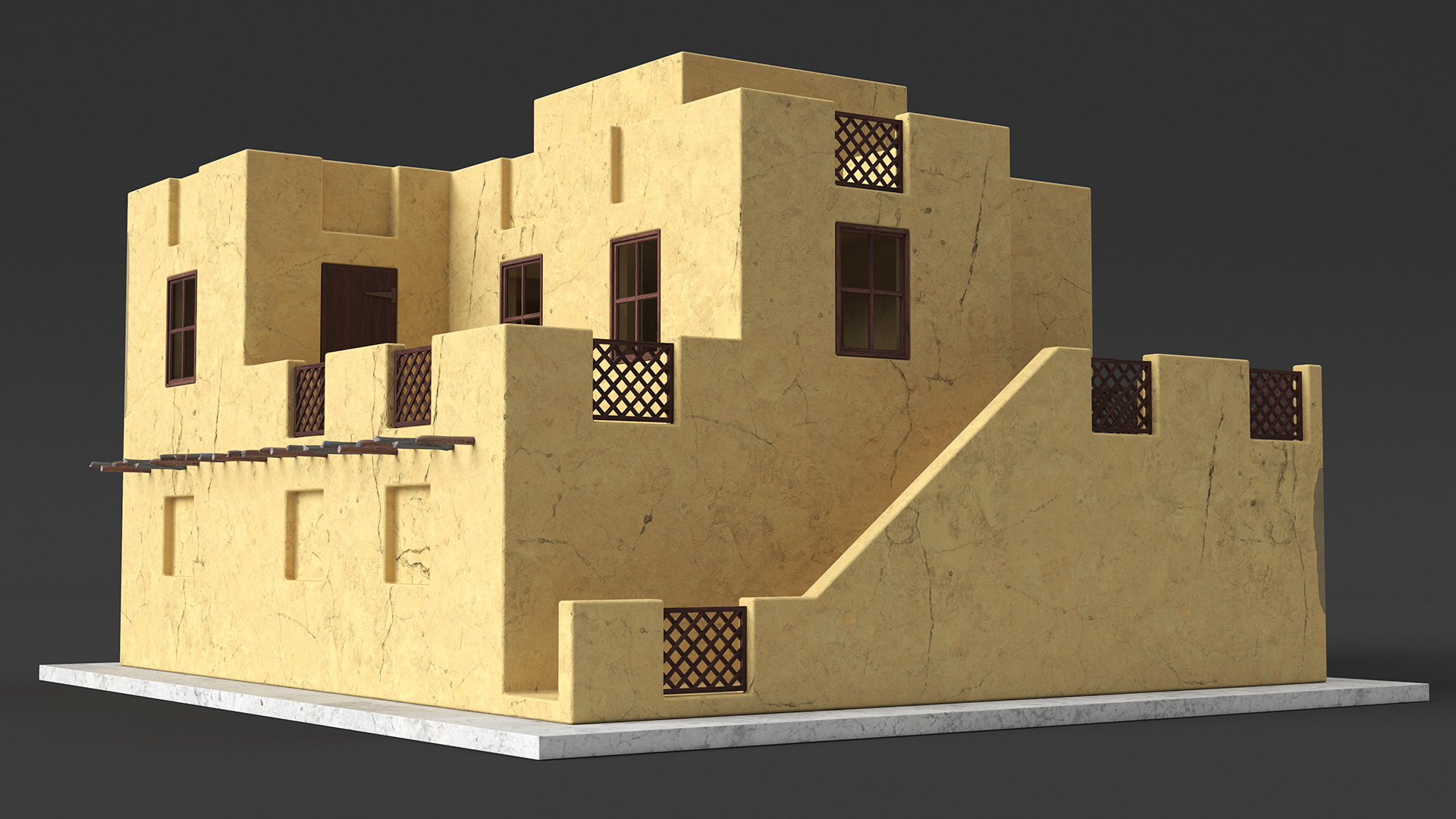3D model Two Levels Arabian Style House