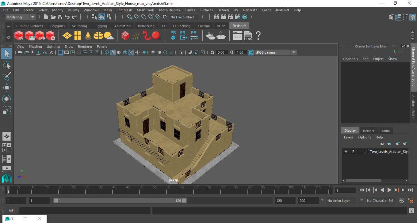 3D model Two Levels Arabian Style House