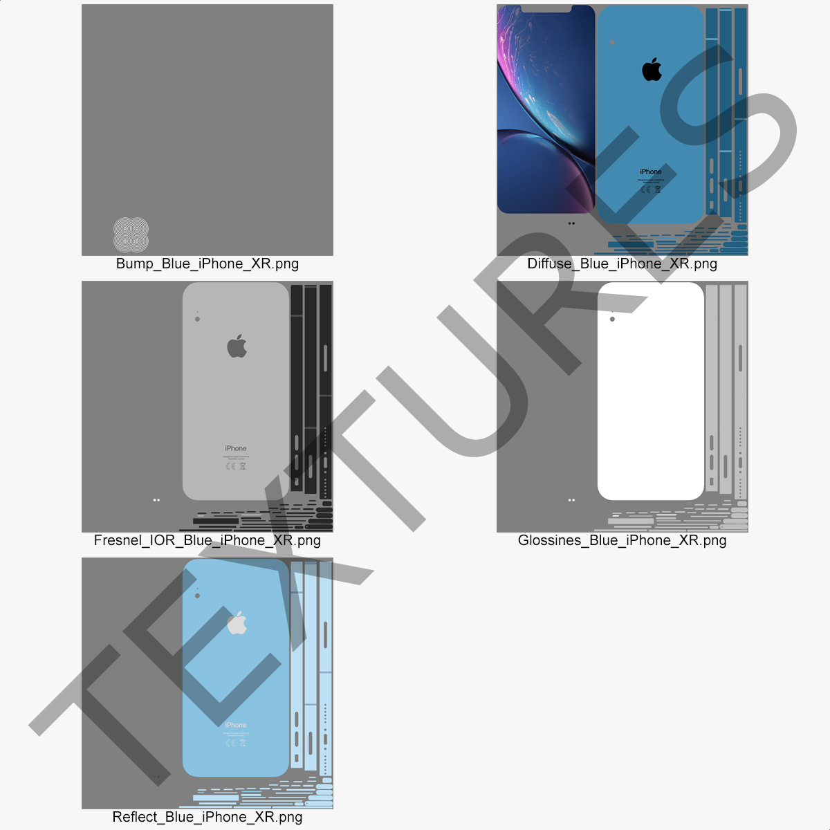 iPhone XR Blue 3D model
