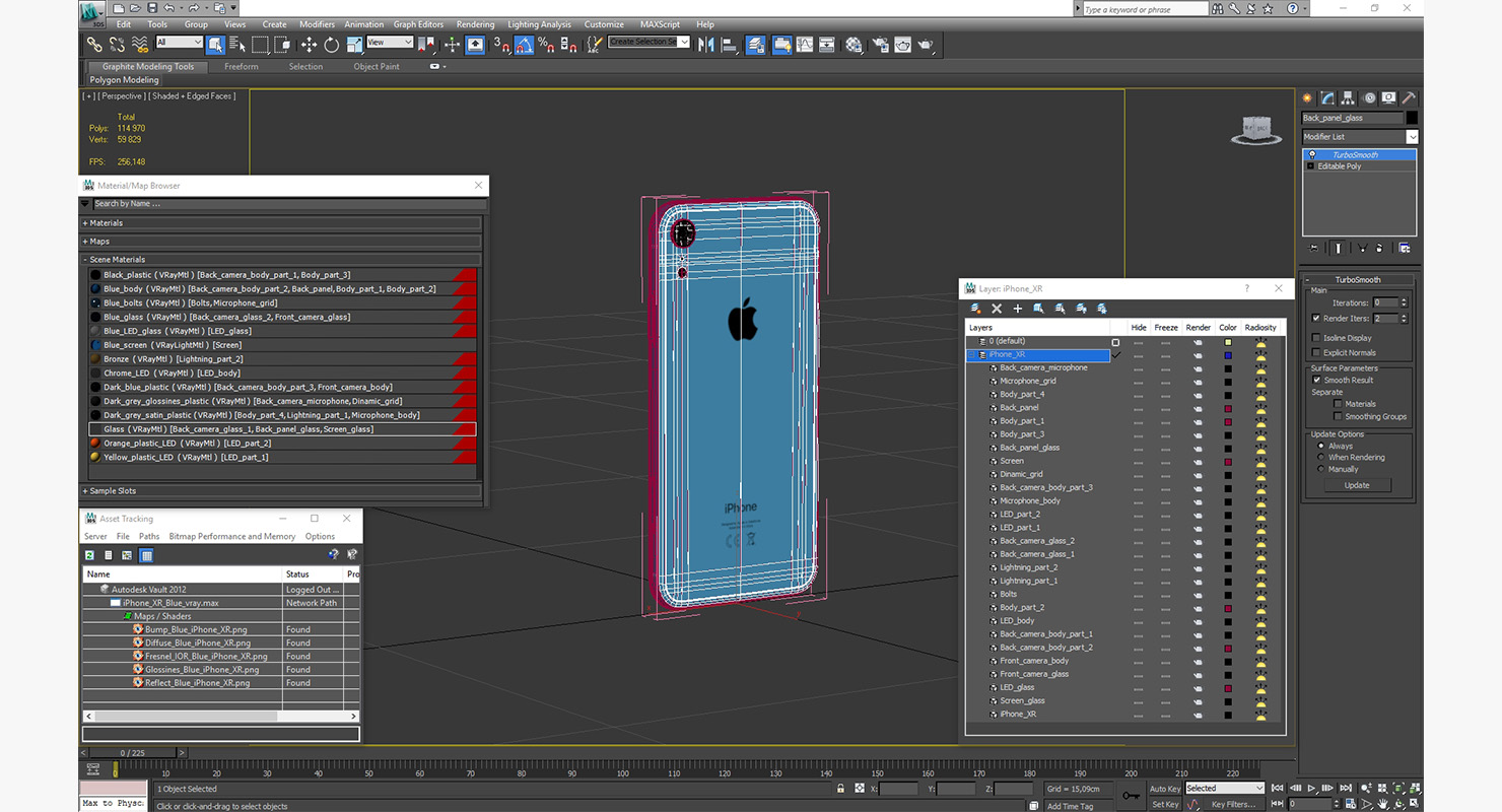 iPhone XR Blue 3D model