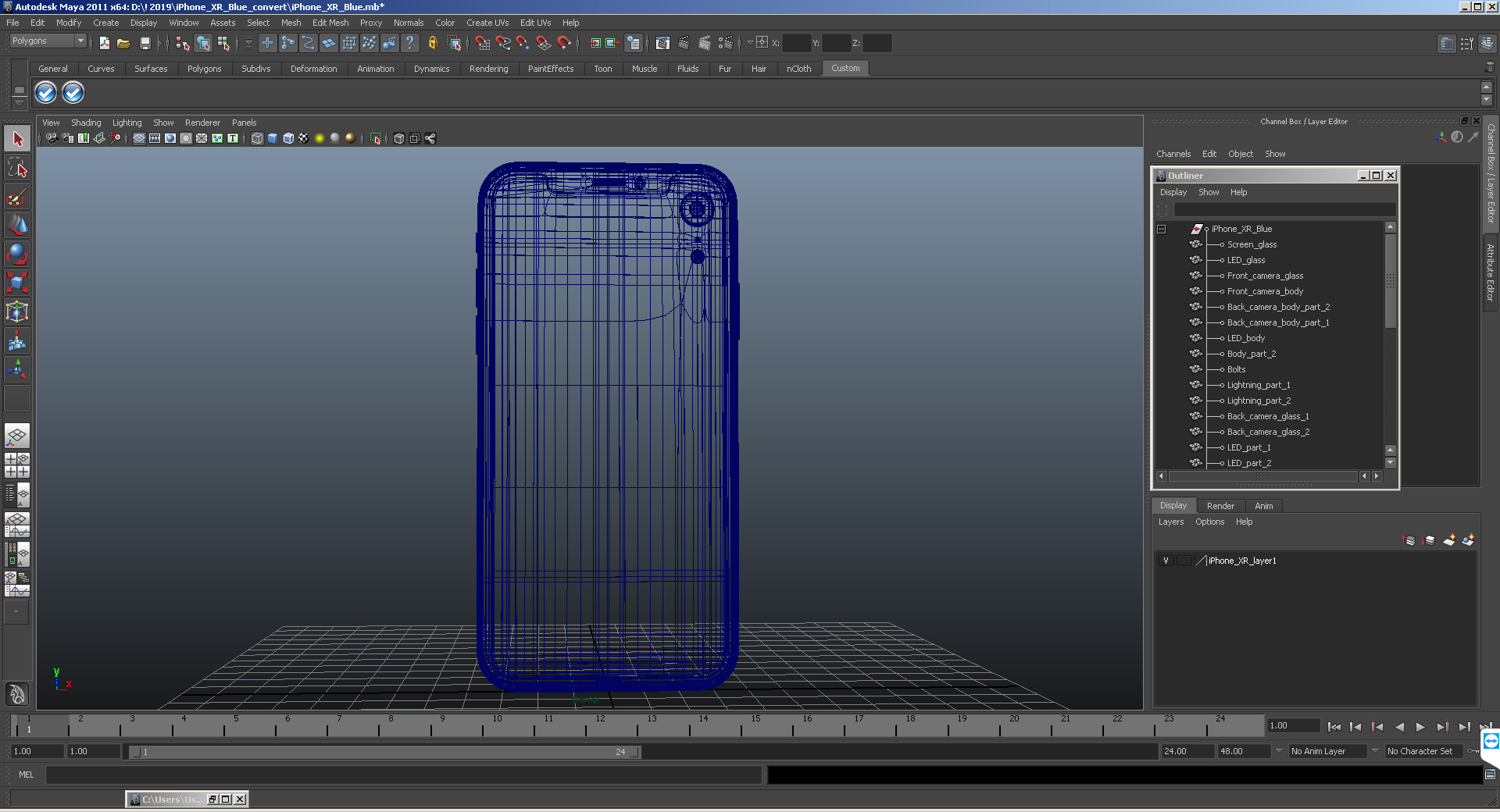 iPhone XR Blue 3D model