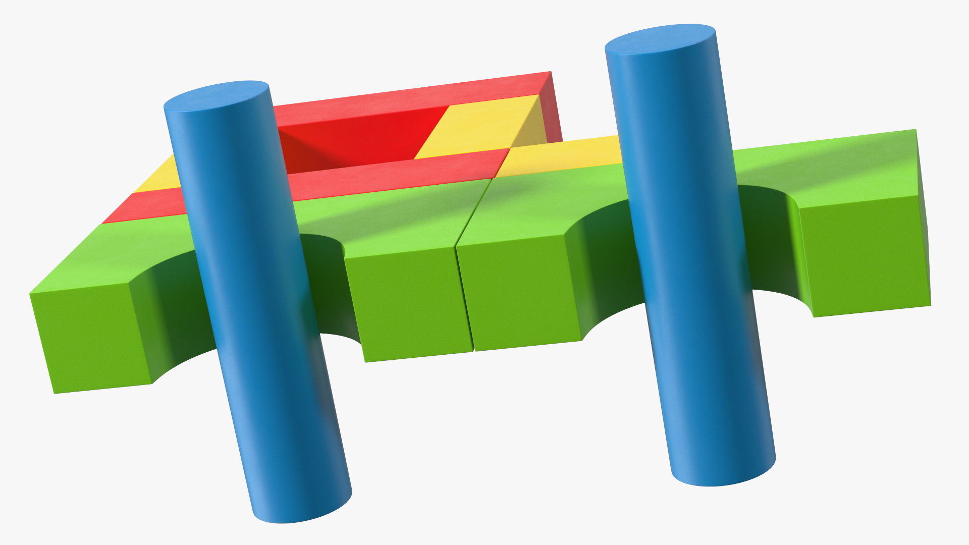 3D Wooden Construction Car Colored