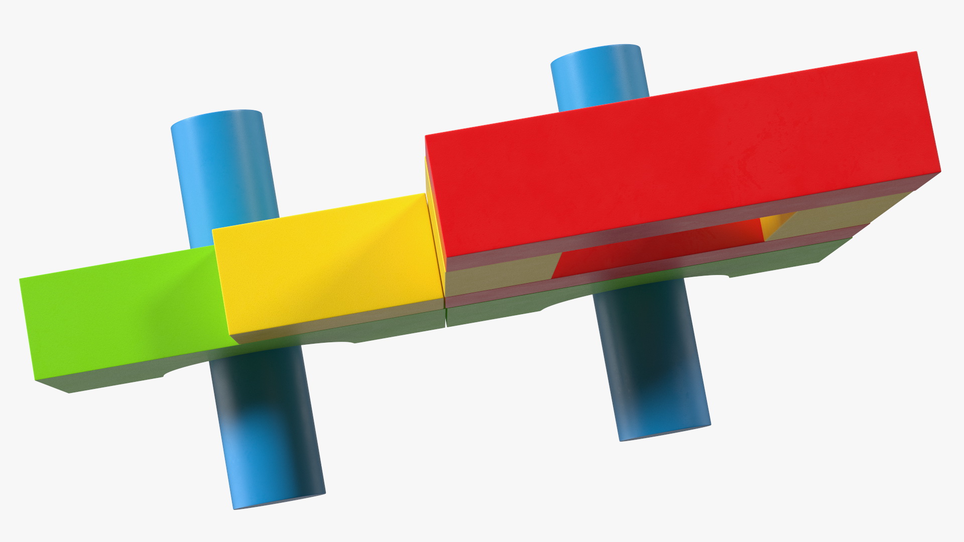 3D Wooden Construction Car Colored