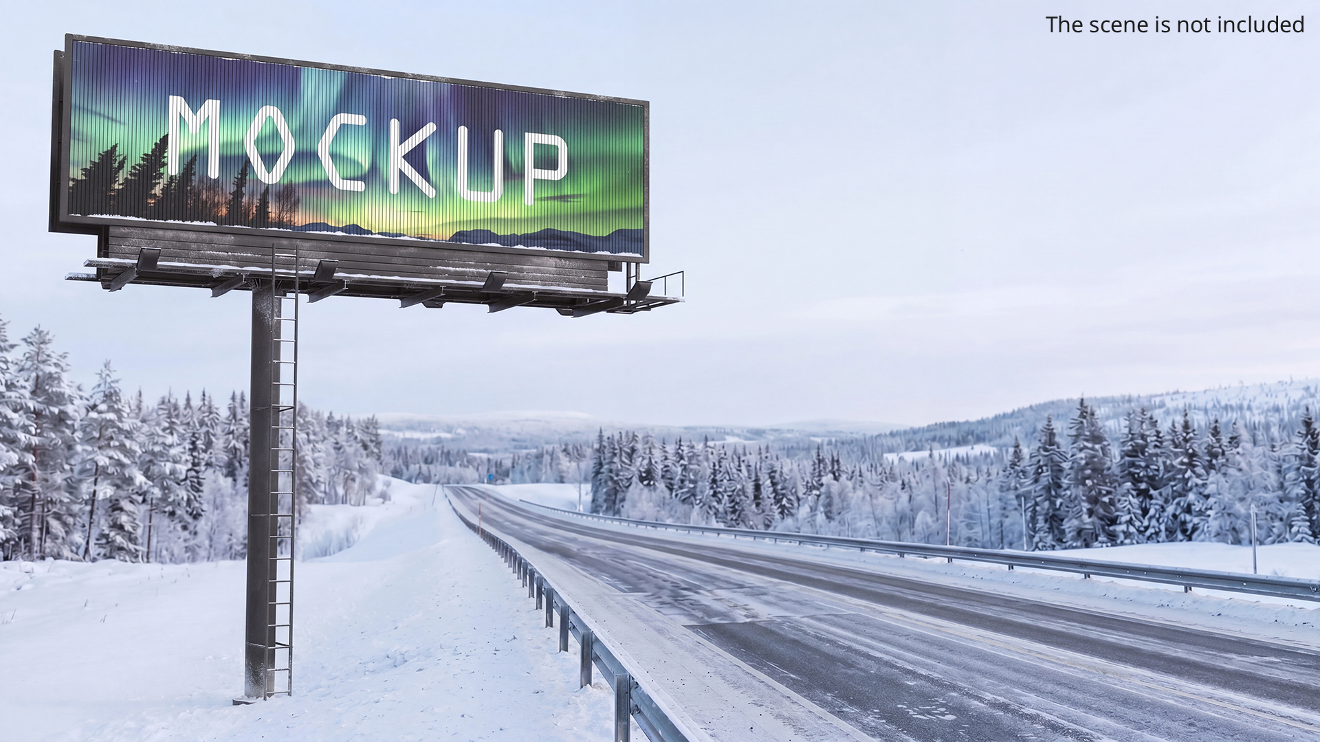 Mockup Trivision Billboard Set with Rotating Slats - view 3