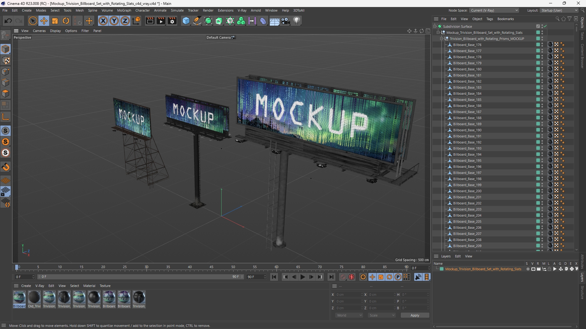 Mockup Trivision Billboard Set with Rotating Slats - view 12