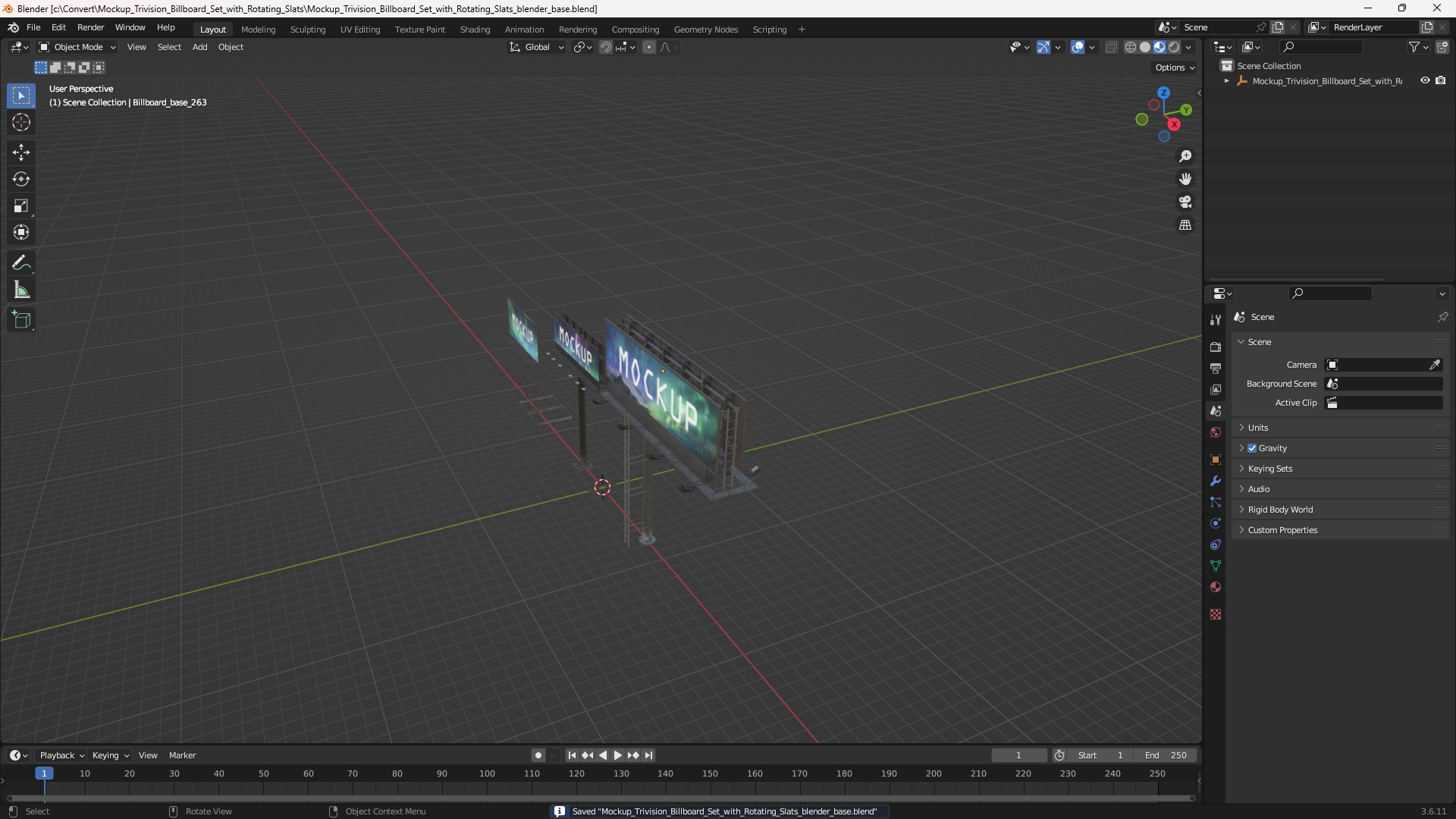 Mockup Trivision Billboard Set with Rotating Slats - view 10