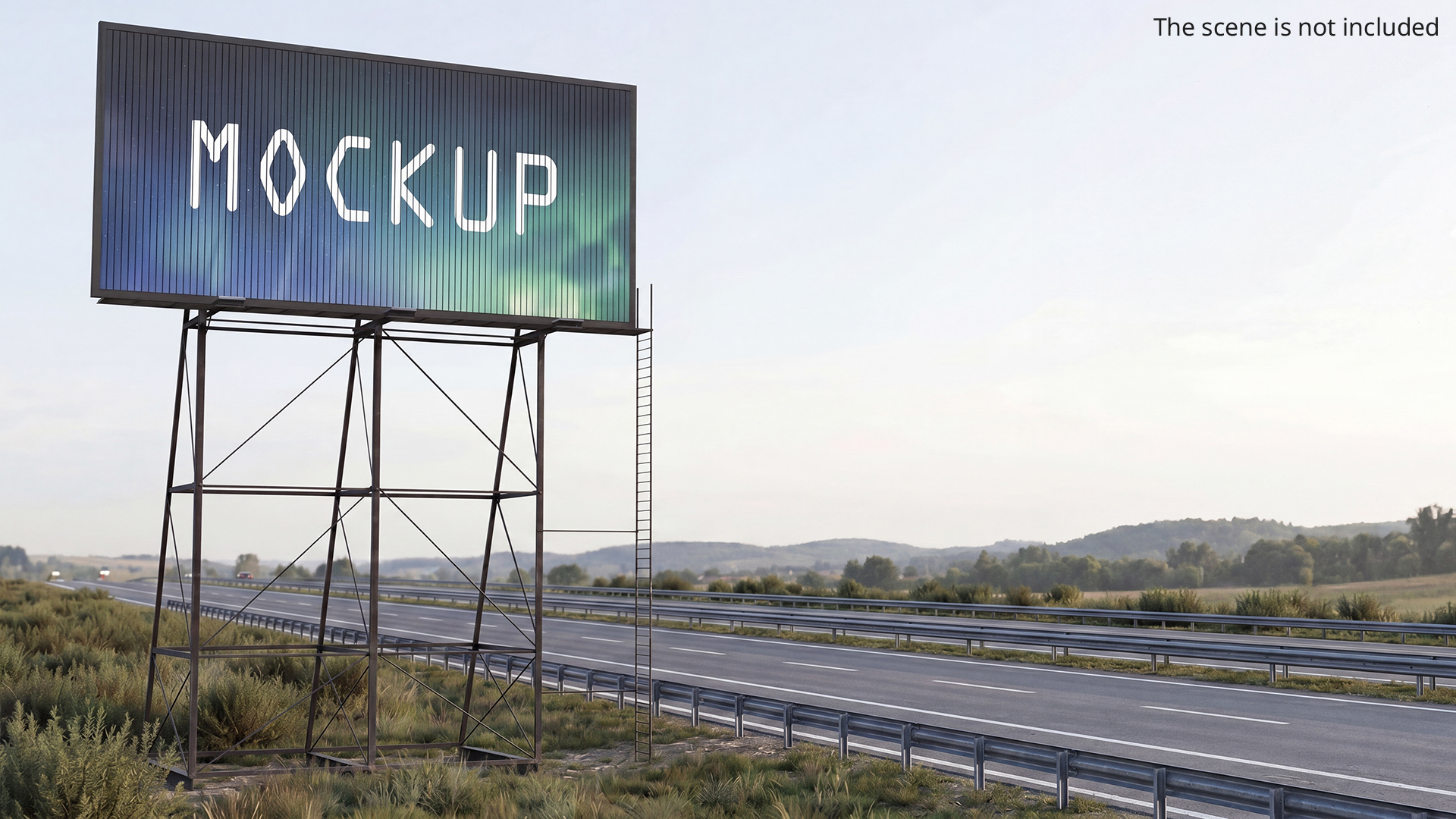 Mockup Trivision Billboard Set with Rotating Slats - view 5