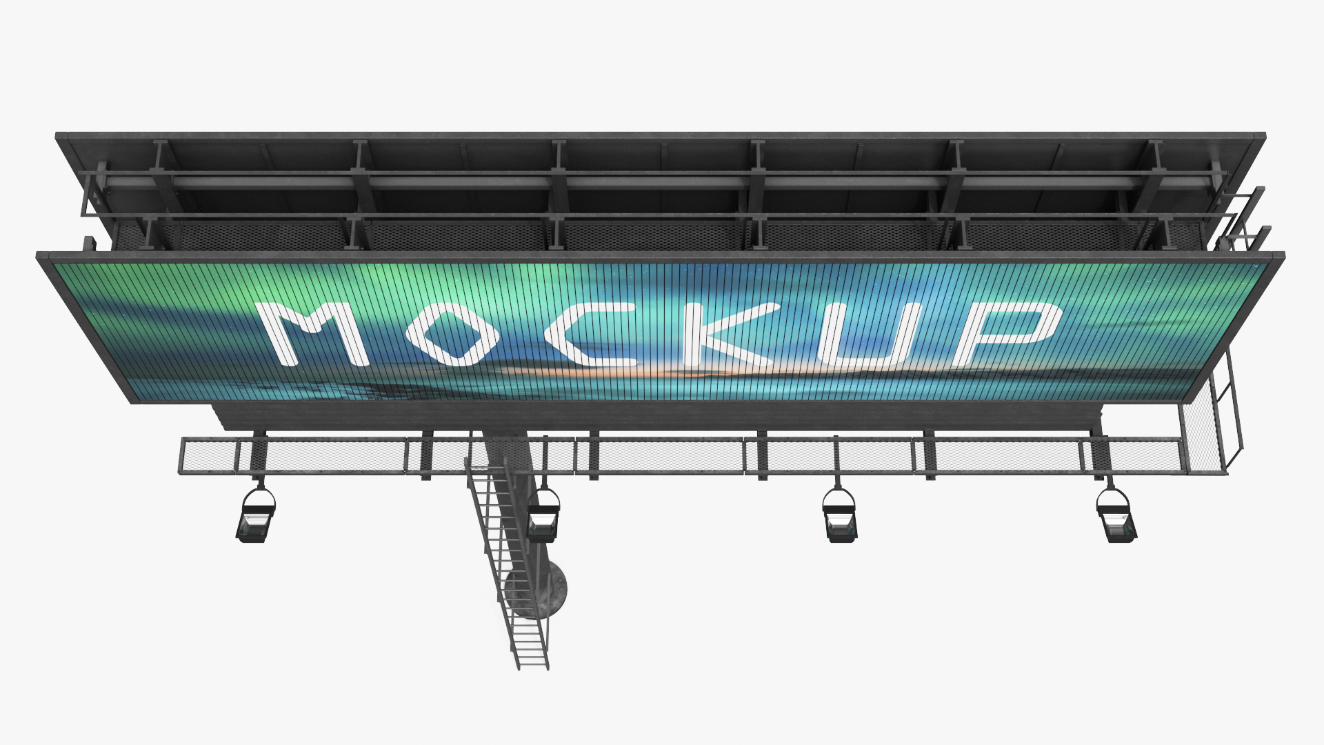 Mockup Trivision Billboard Set with Rotating Slats - view 6