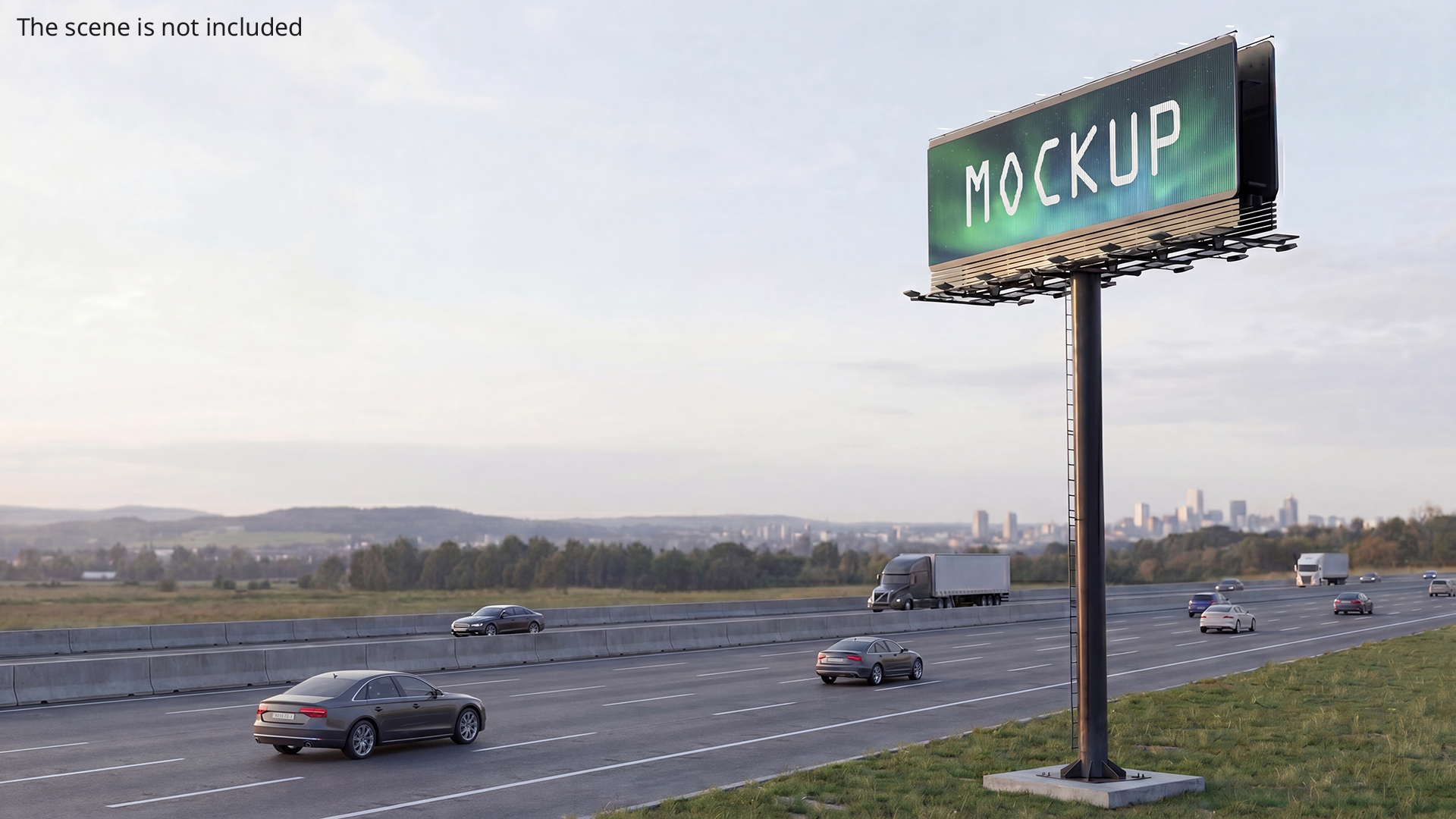 Mockup Trivision Billboard Set with Rotating Slats - view 4