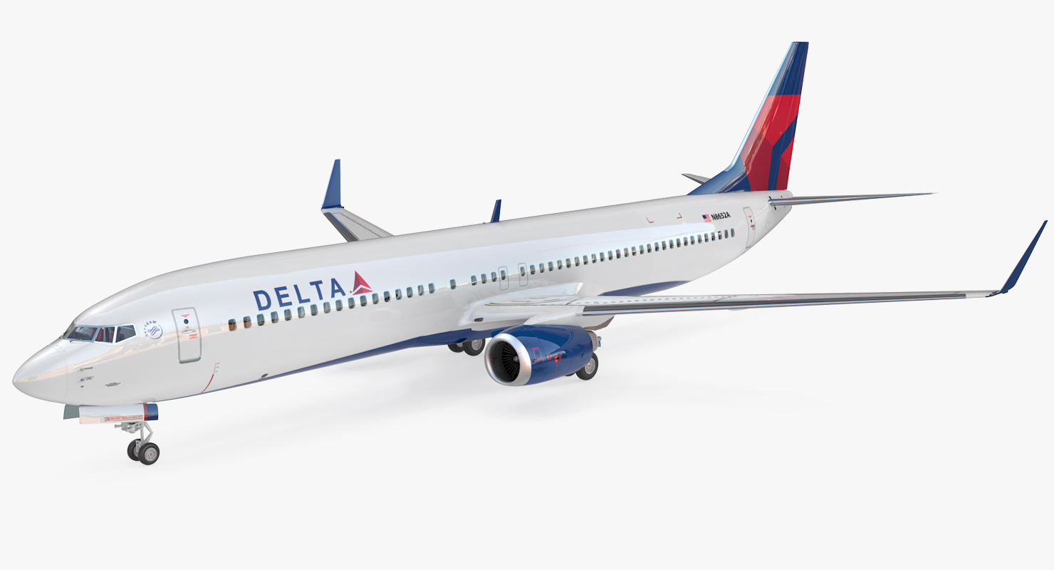 3D Boeing 737 900 with Interior Delta Air Lines Rigged
