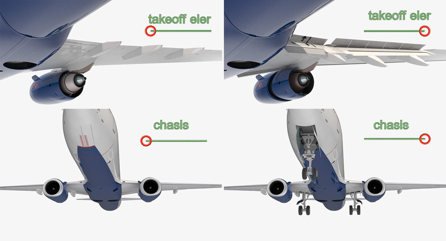 3D Boeing 737 900 with Interior Delta Air Lines Rigged