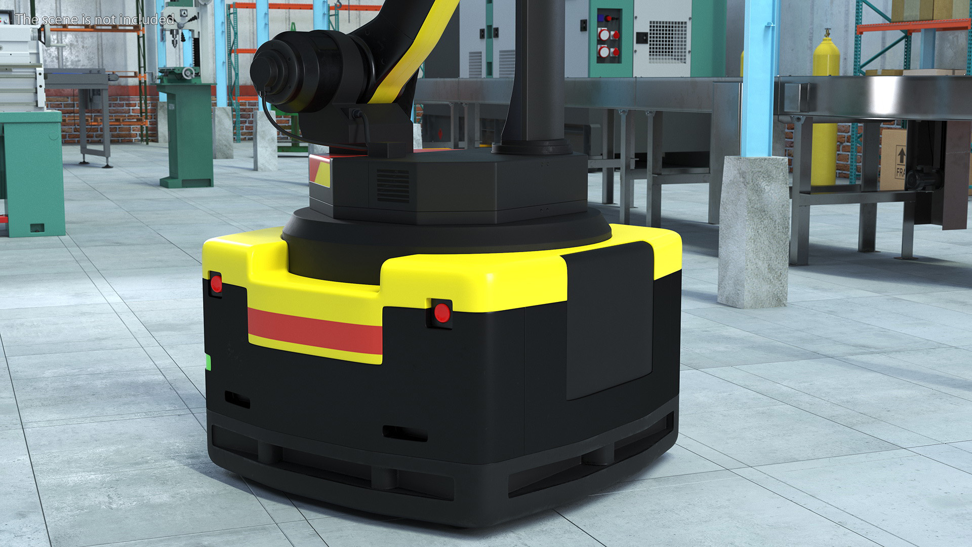 3D Warehouse Loader Robot Yellow Rigged