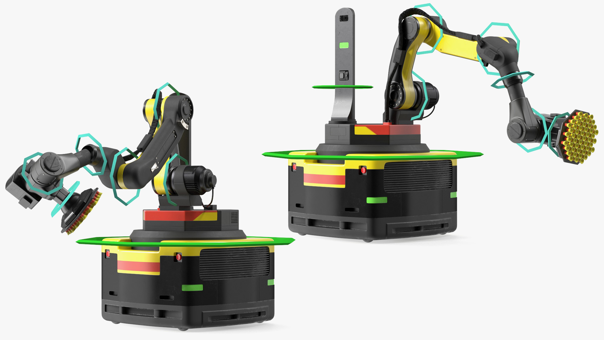 3D Warehouse Loader Robot Yellow Rigged