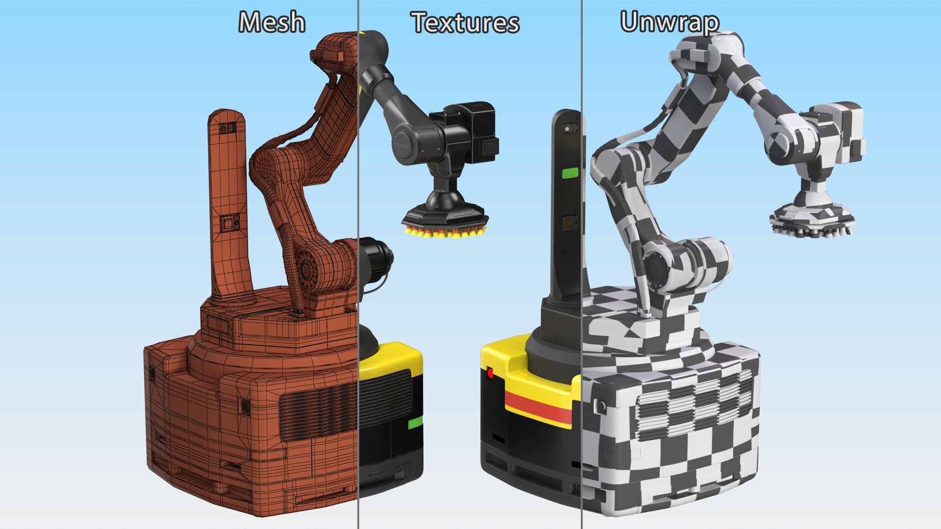 3D Warehouse Loader Robot Yellow Rigged