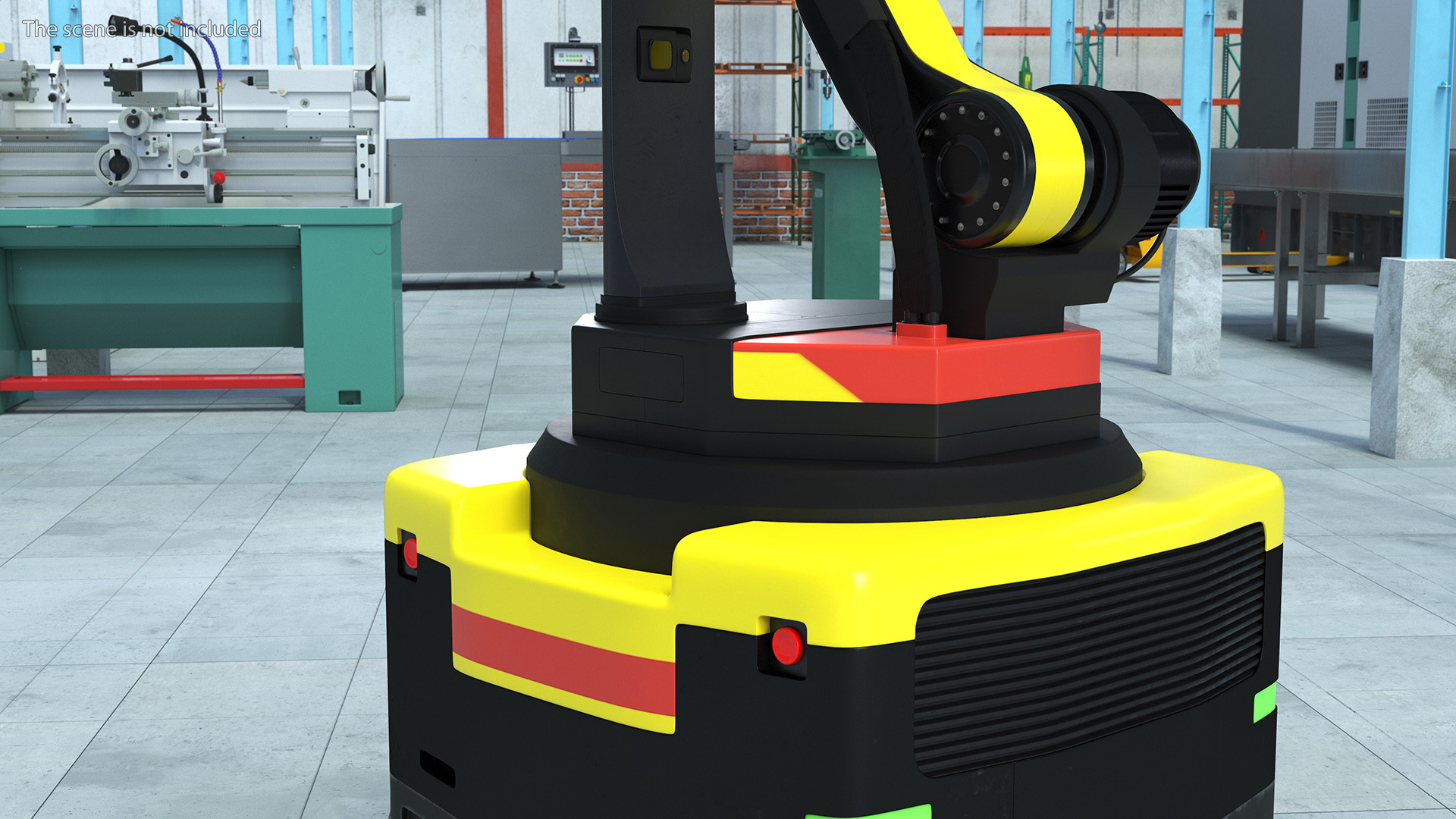 3D Warehouse Loader Robot Yellow Rigged