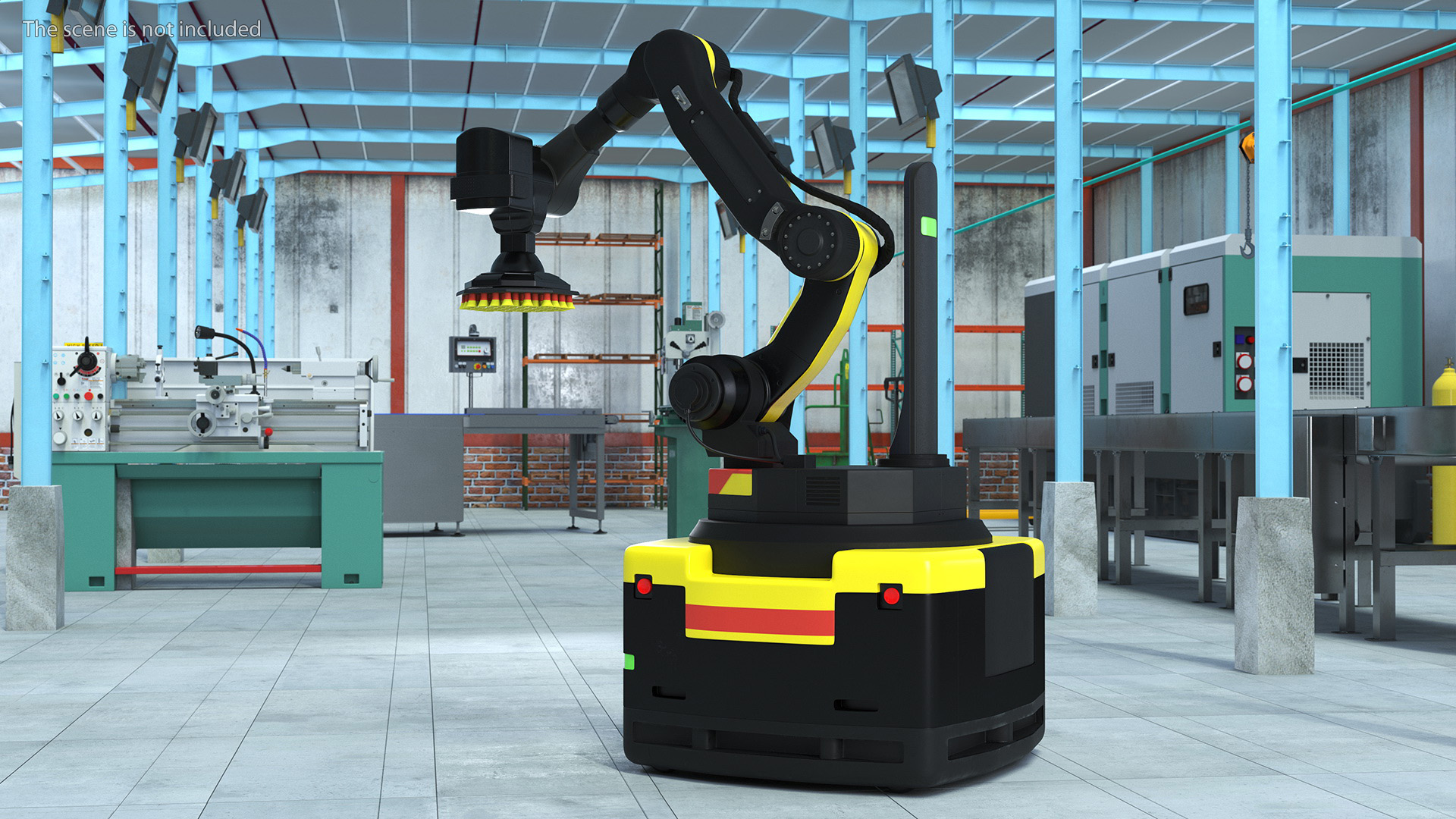 3D Warehouse Loader Robot Yellow Rigged