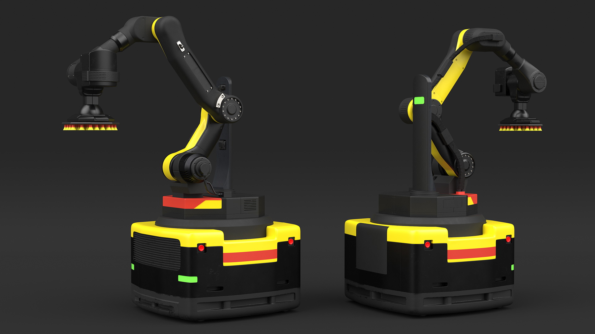 3D Warehouse Loader Robot Yellow Rigged