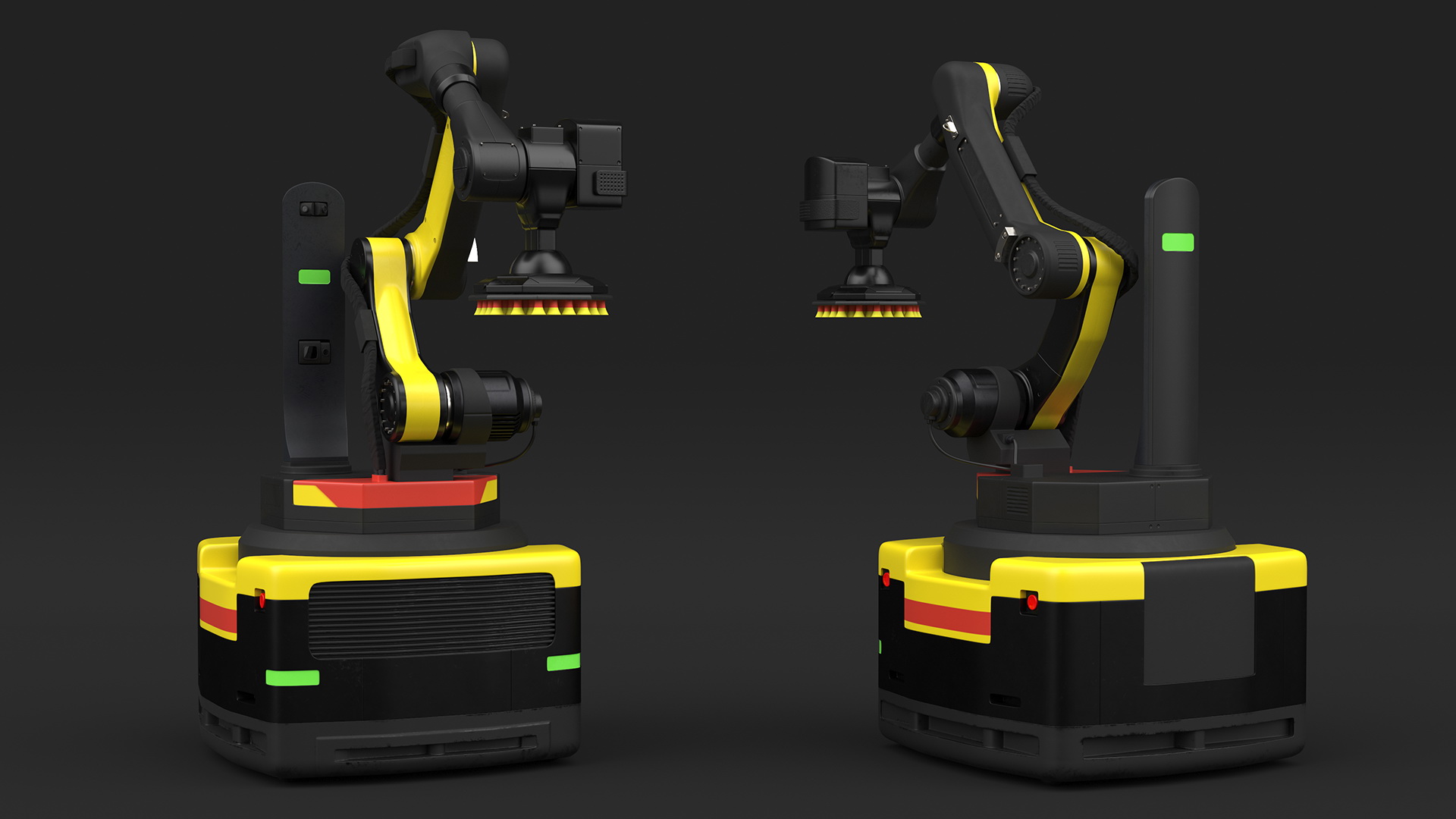 3D Warehouse Loader Robot Yellow Rigged