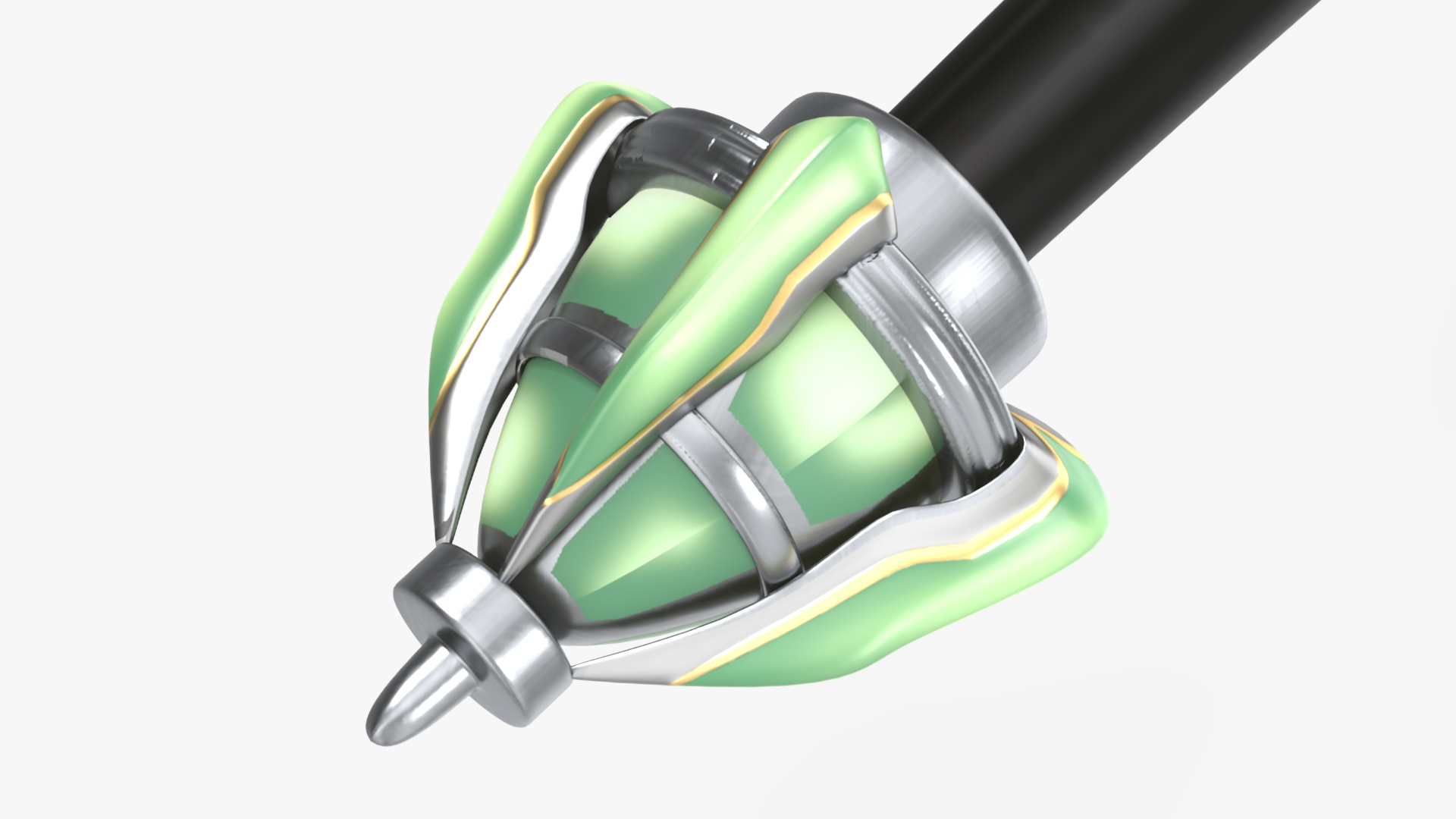 Futuristic Green Sword with Spikes 3D model