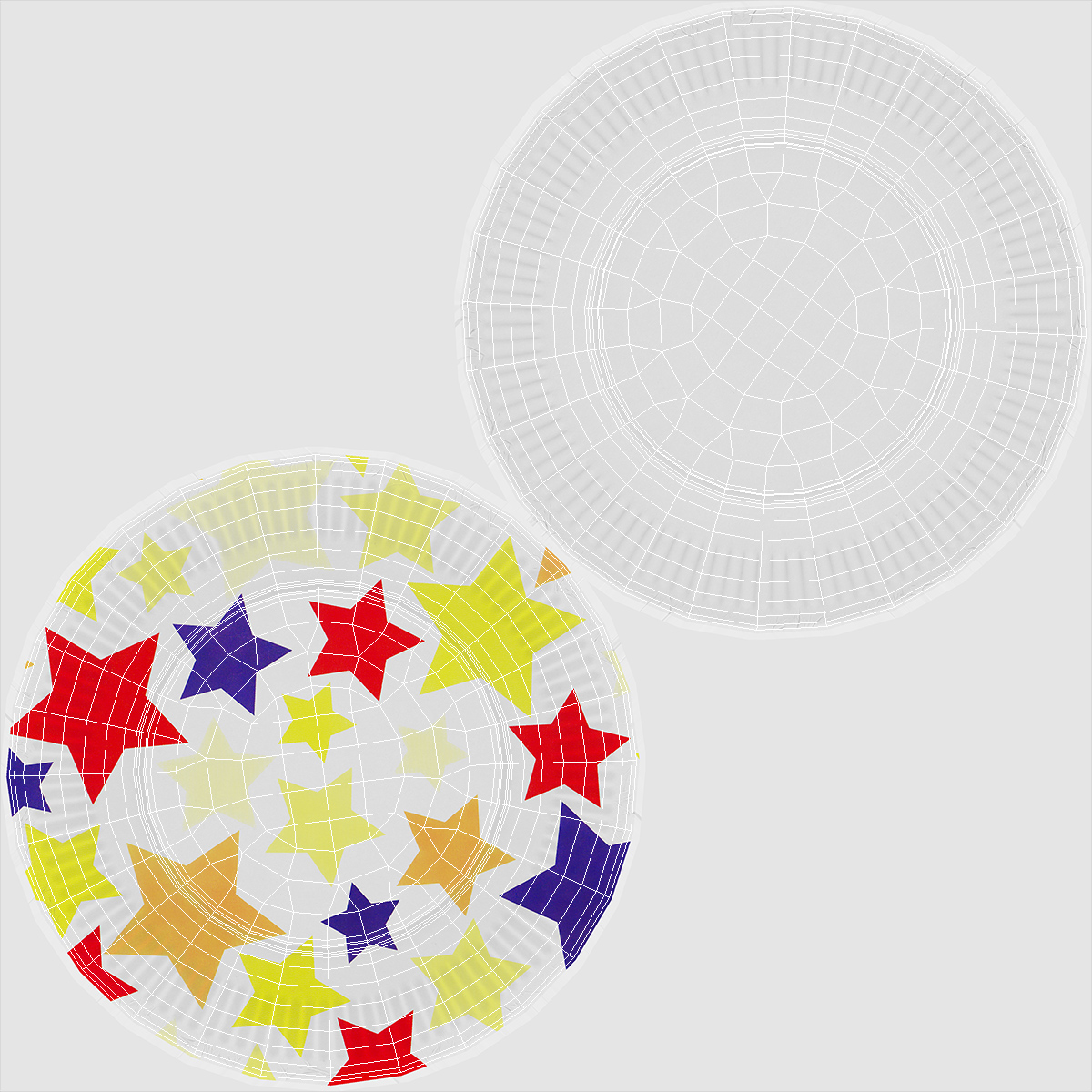 Stars Paper Plate 3D
