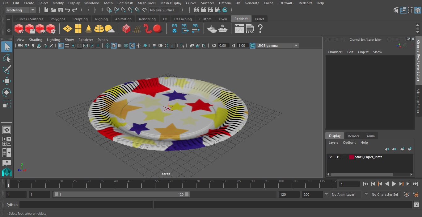 Stars Paper Plate 3D