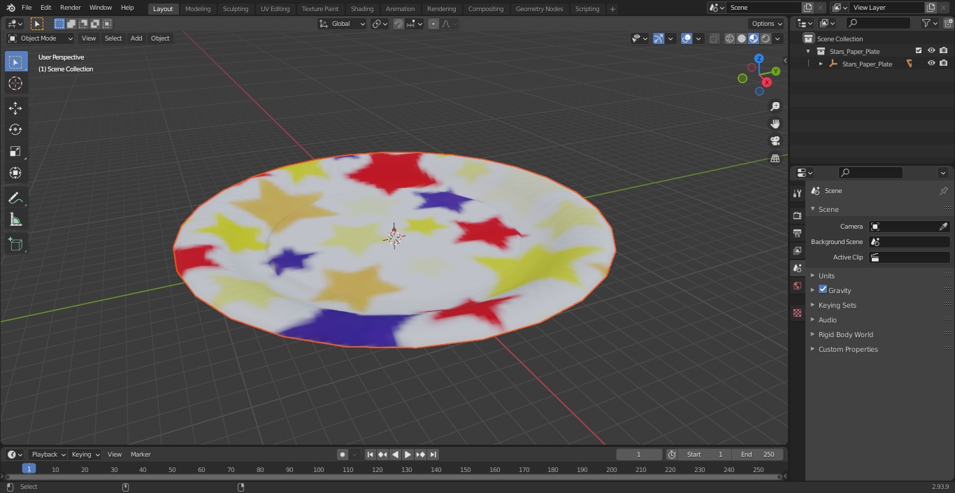 Stars Paper Plate 3D