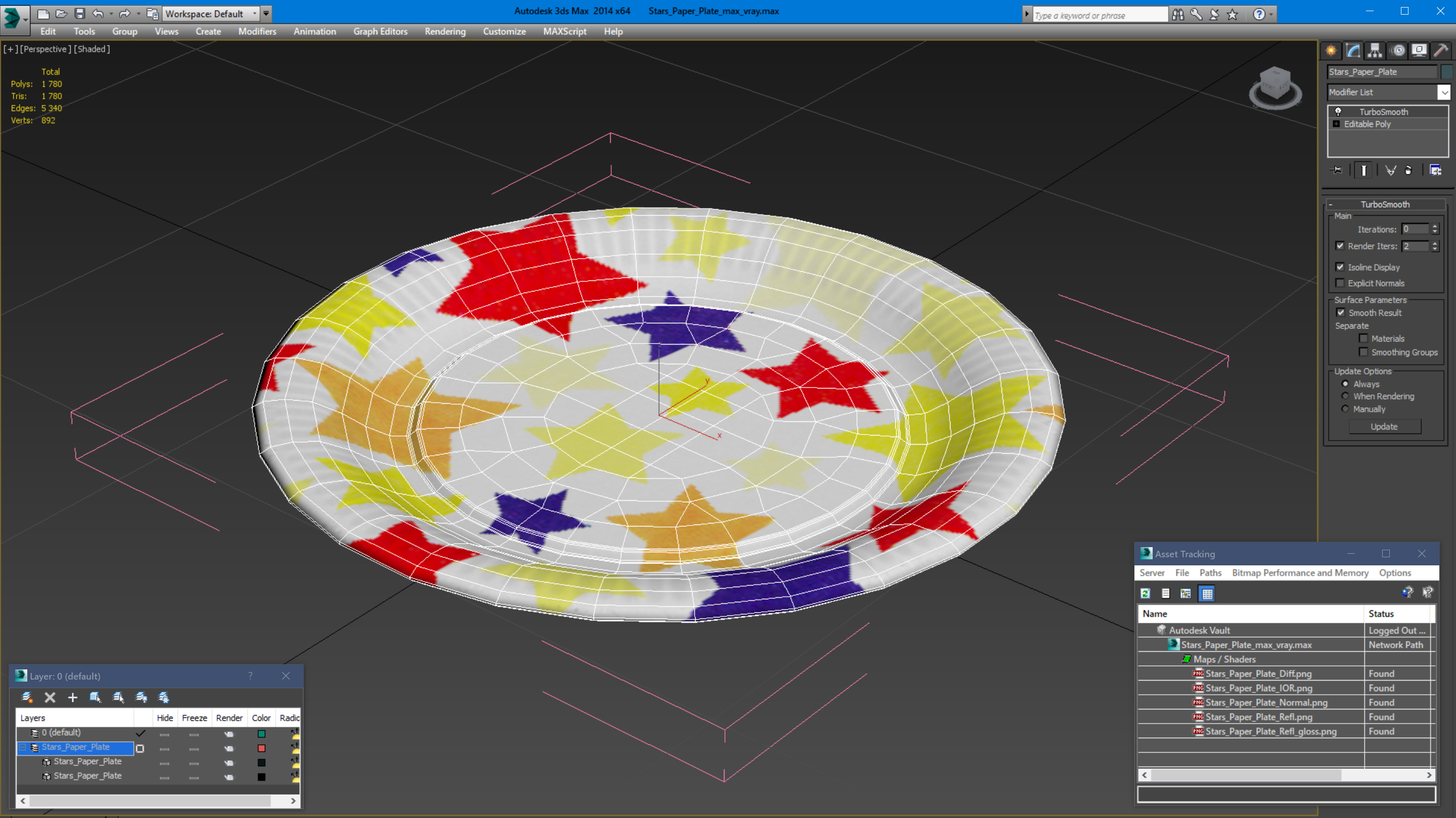 Stars Paper Plate 3D