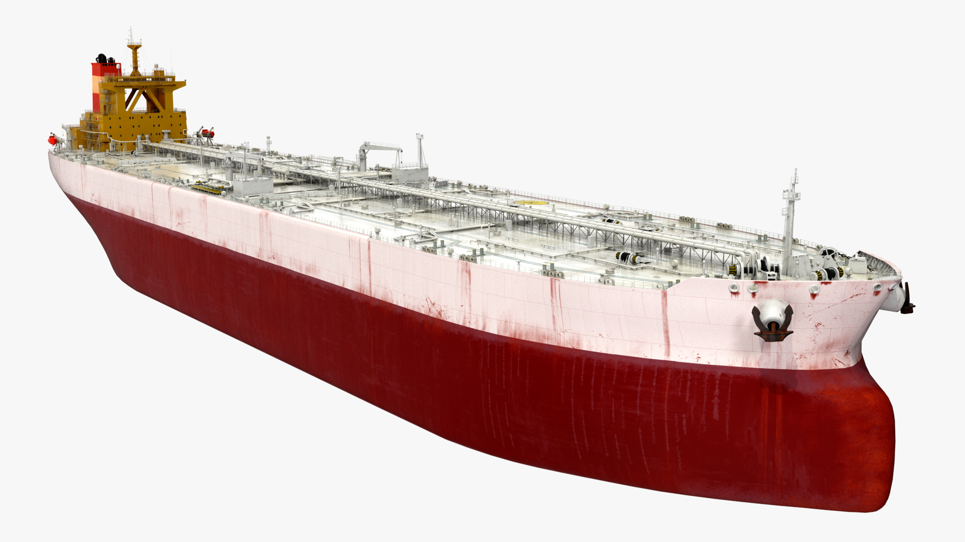 Oil Carrier Ship with Offshore Rig 3D model