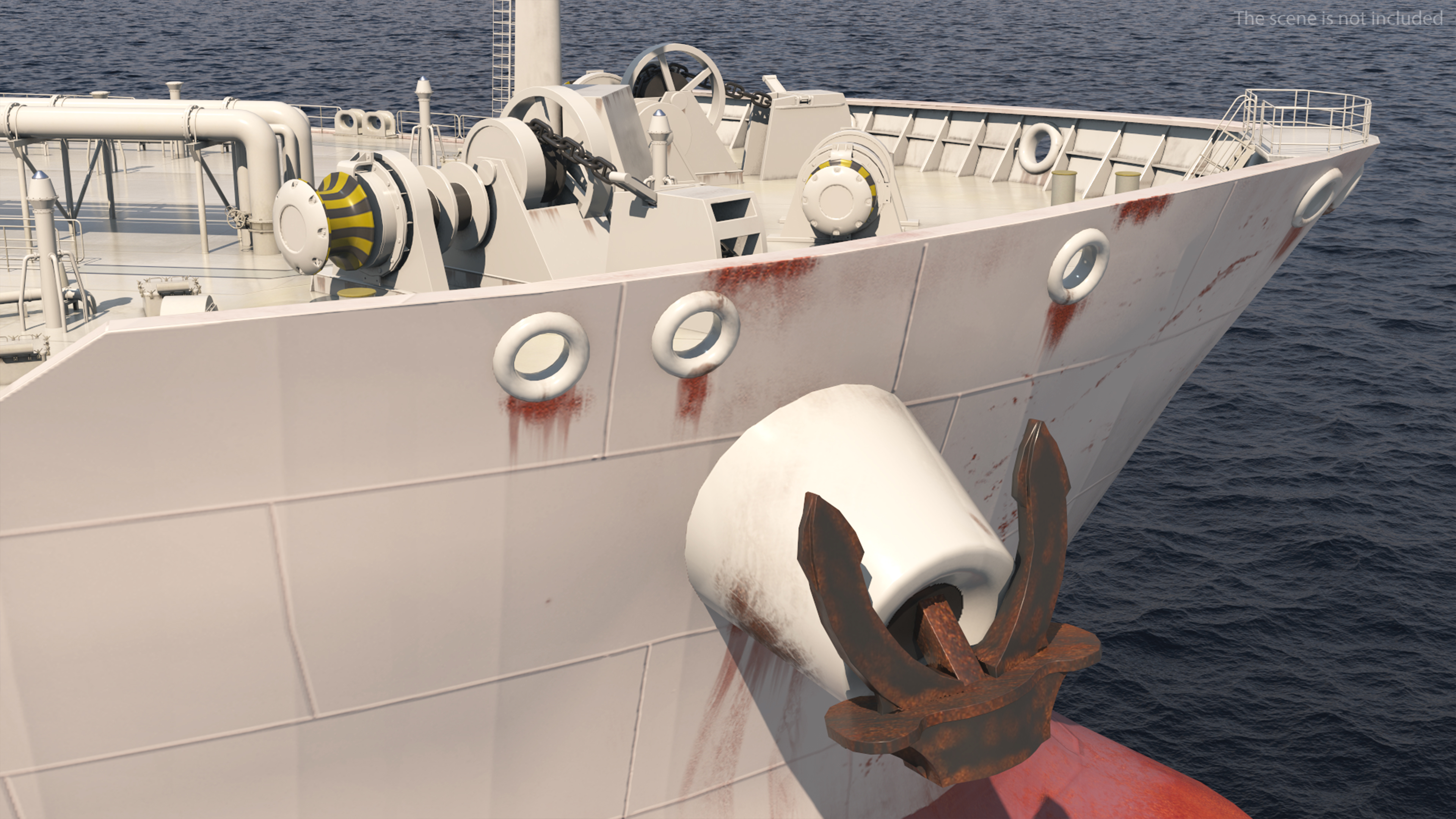 Oil Carrier Ship with Offshore Rig 3D model