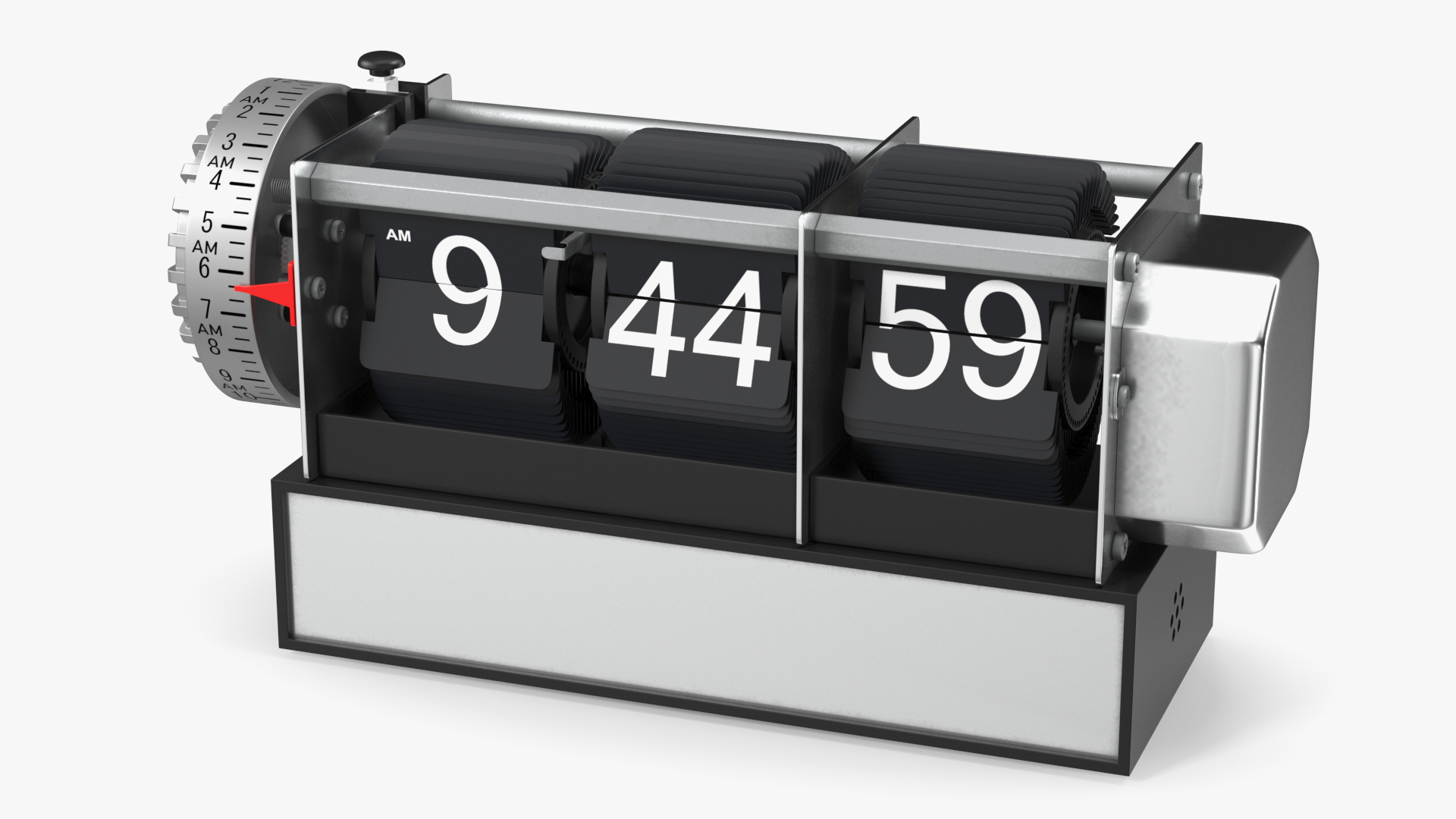 3D Vintage Flip Clock Time Selected Black model