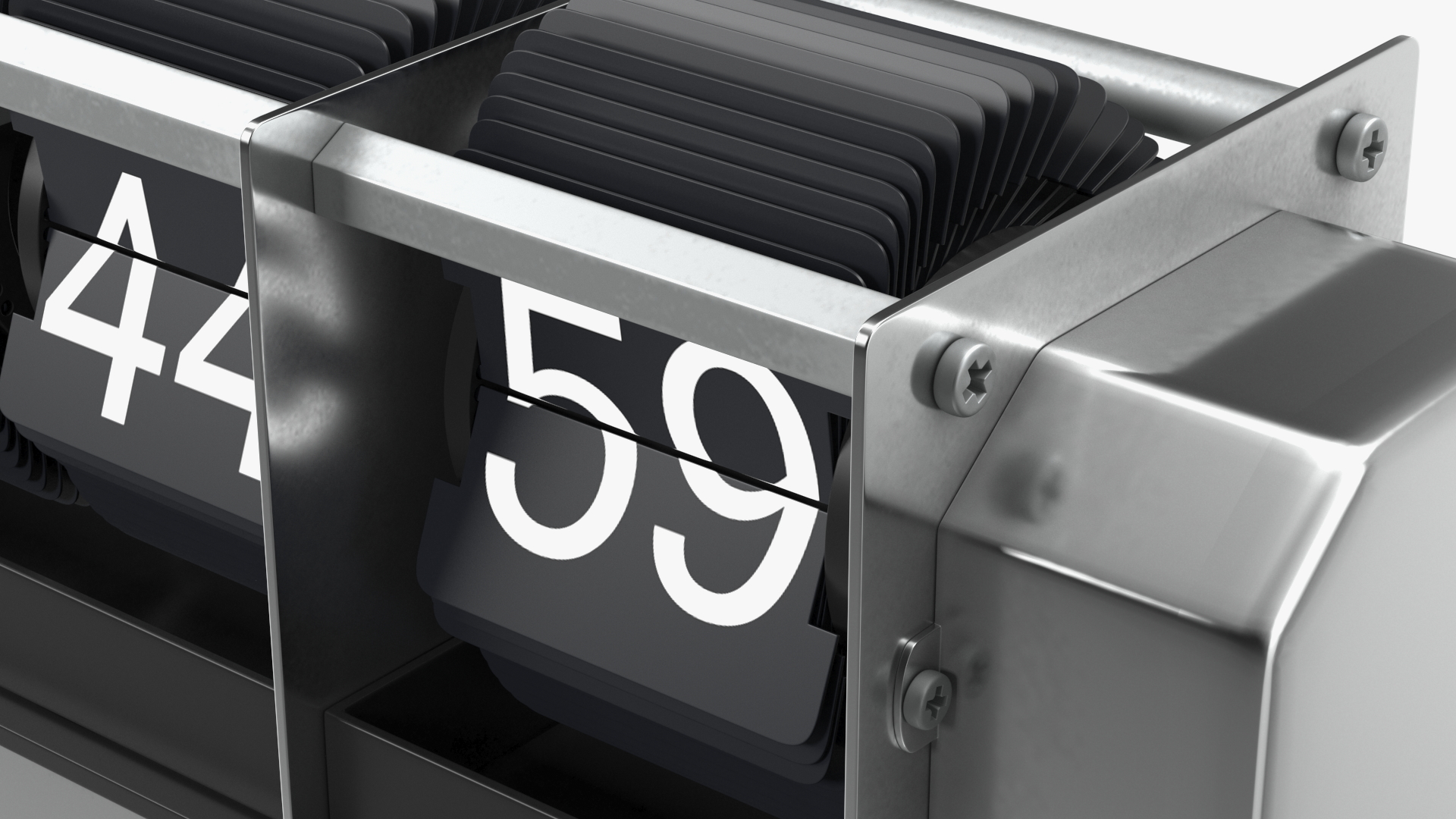 3D Vintage Flip Clock Time Selected Black model