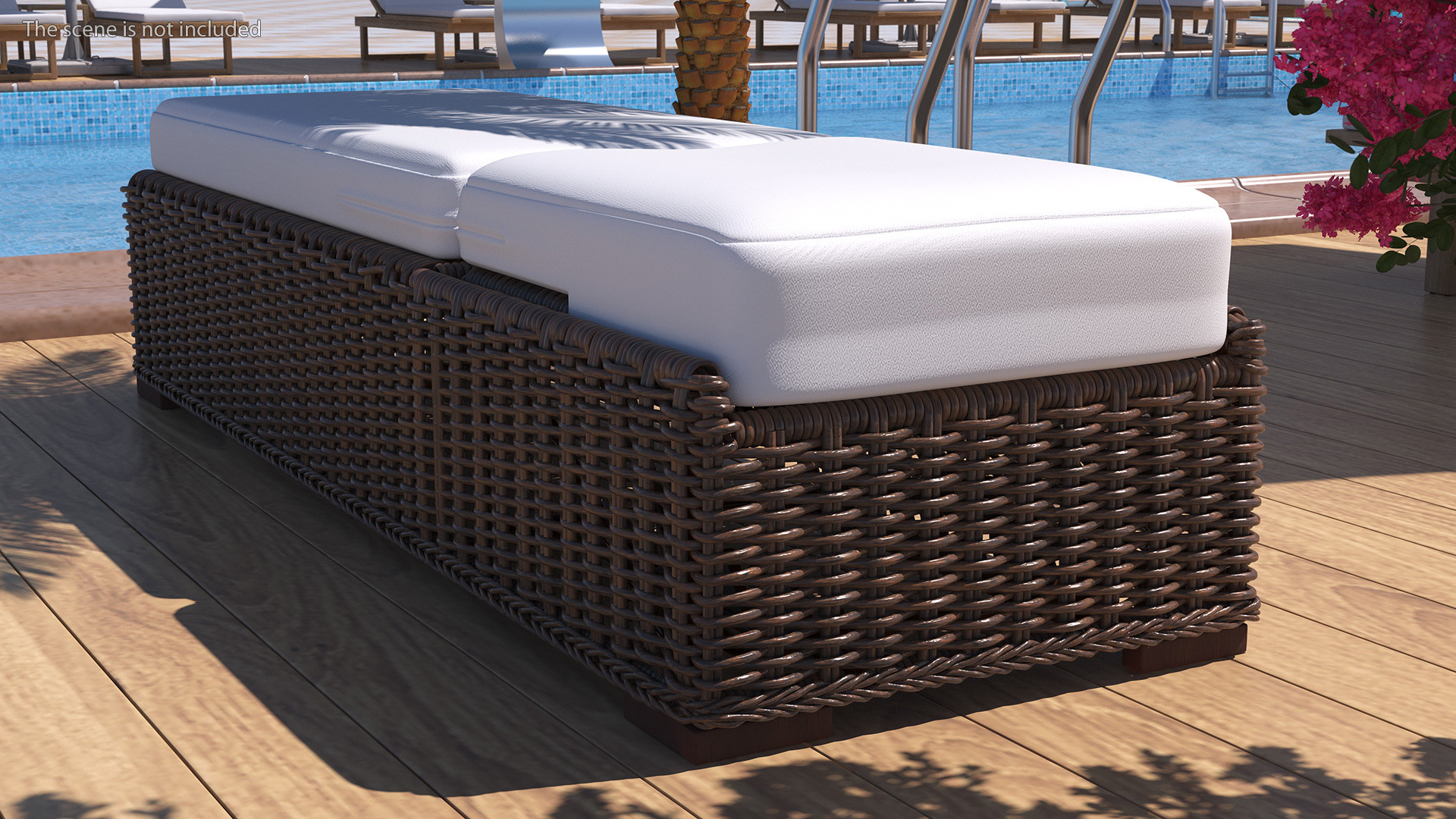 3D All Weather Adjustable Pool Lounge Chair Brown