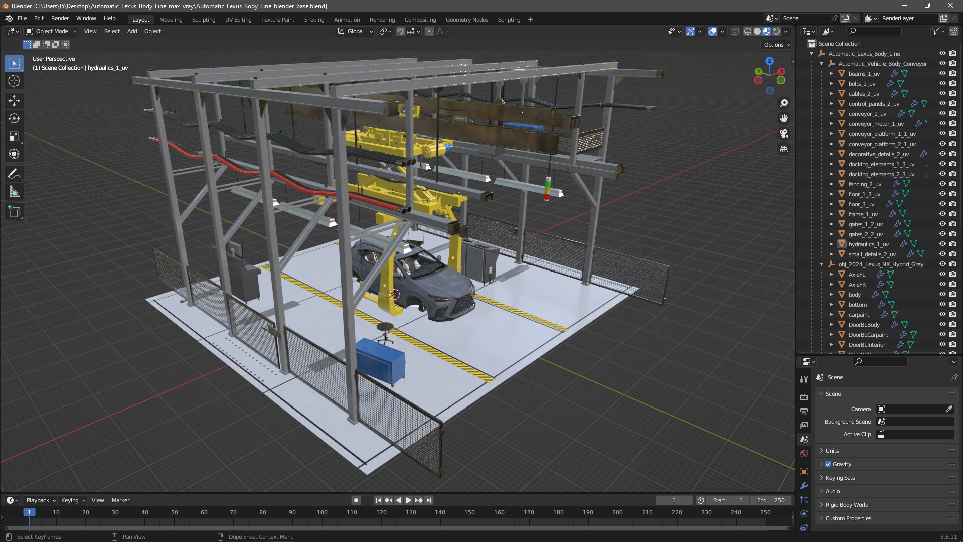 3D model Automatic Lexus Body Line