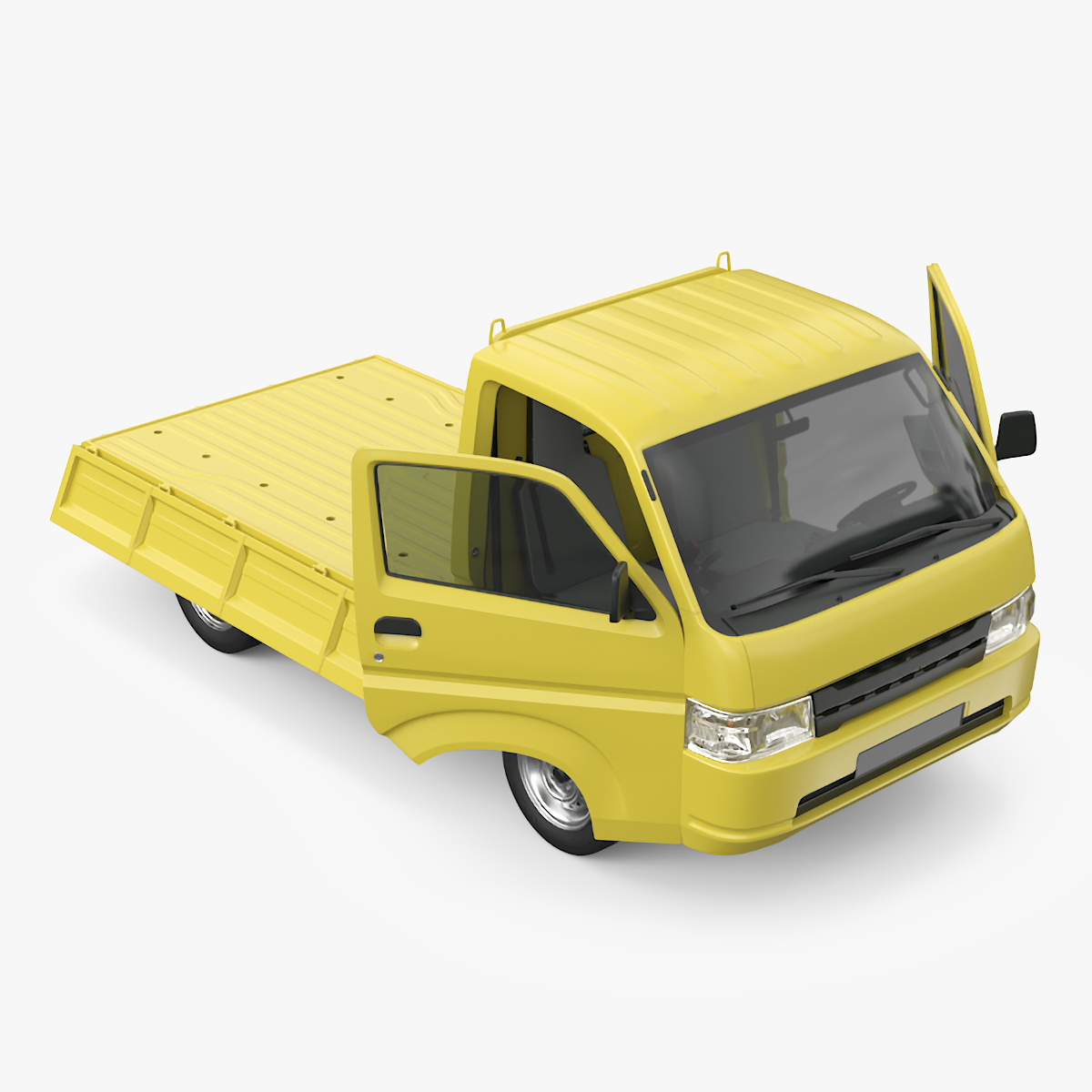 3D Flatbed Truck for Transportation Rigged for Cinema 4D model