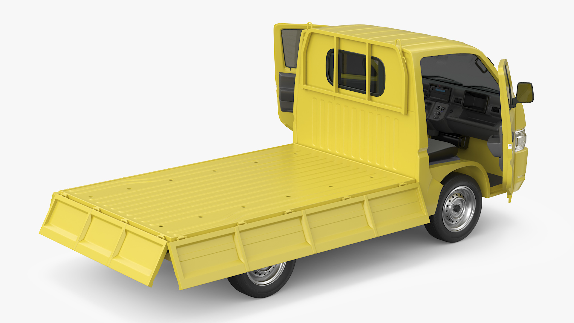 3D Flatbed Truck for Transportation Rigged for Cinema 4D model