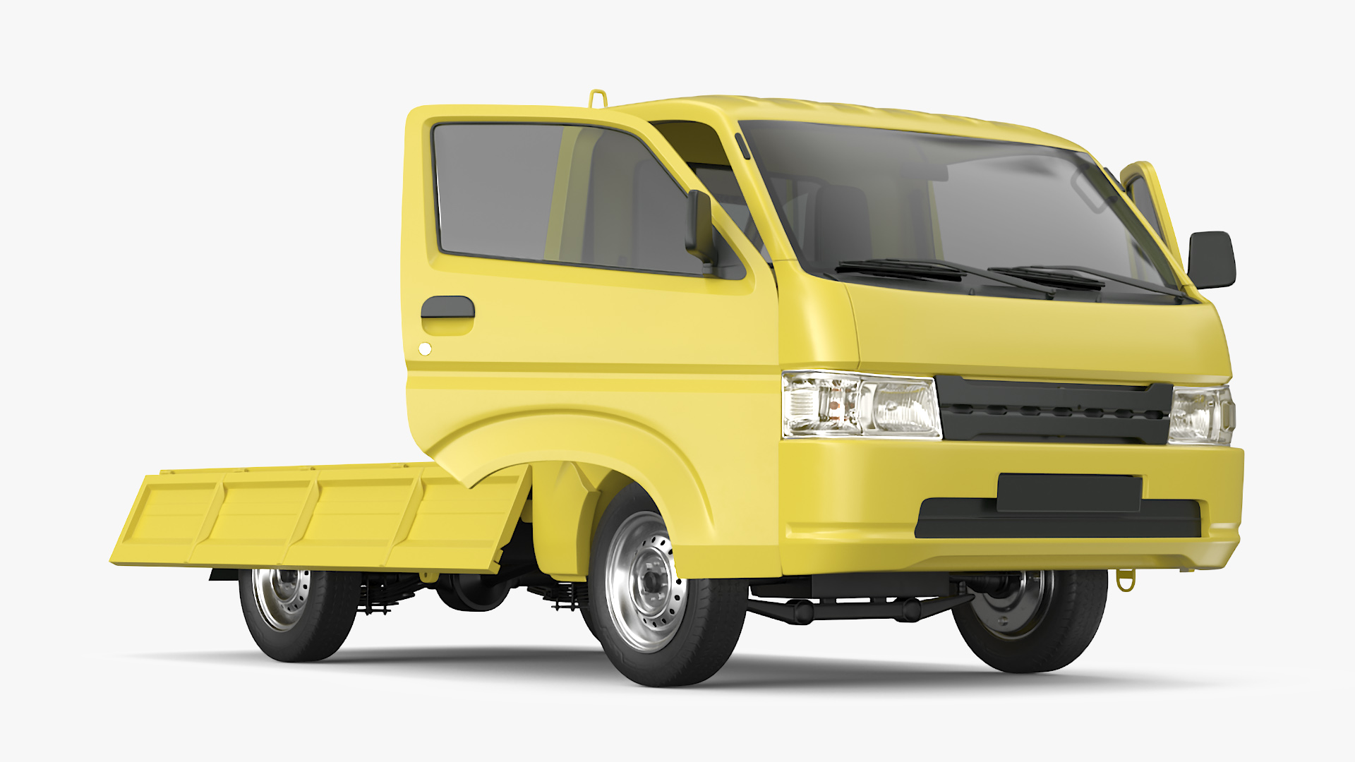 3D Flatbed Truck for Transportation Rigged for Cinema 4D model