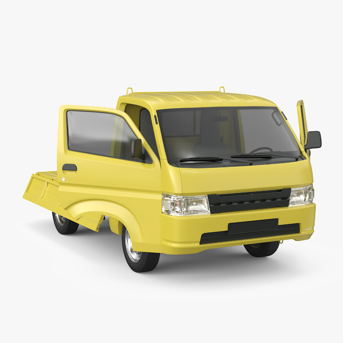 3D Flatbed Truck for Transportation Rigged for Cinema 4D model