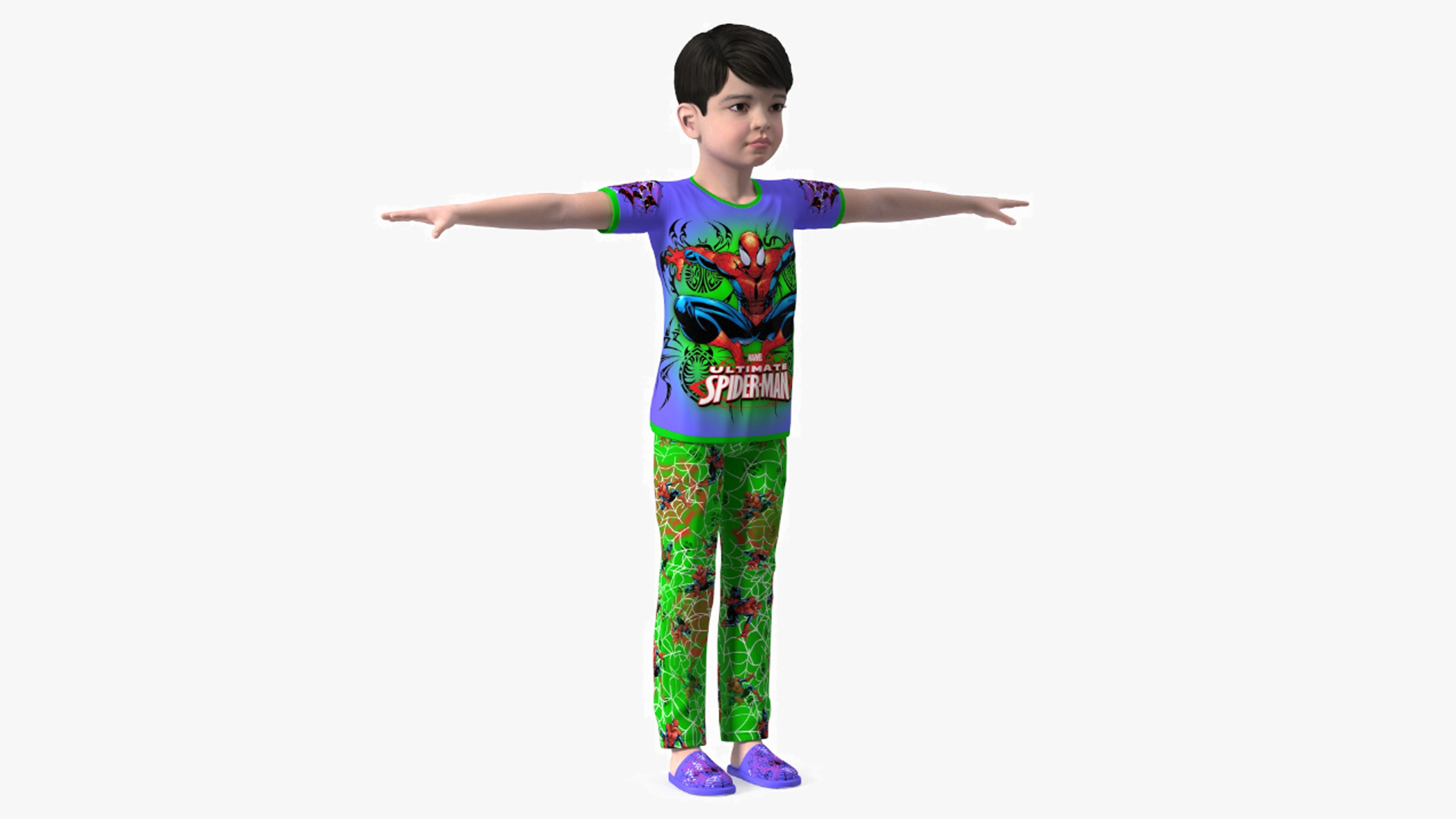 Asian Child Boy Home Style Rigged for Cinema 4D 3D