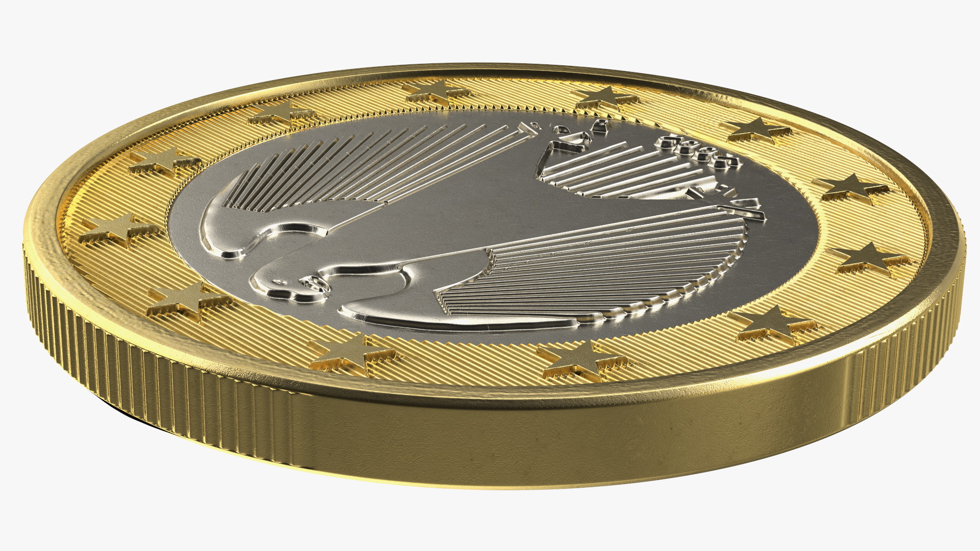 3D German 1 Euro Coin model