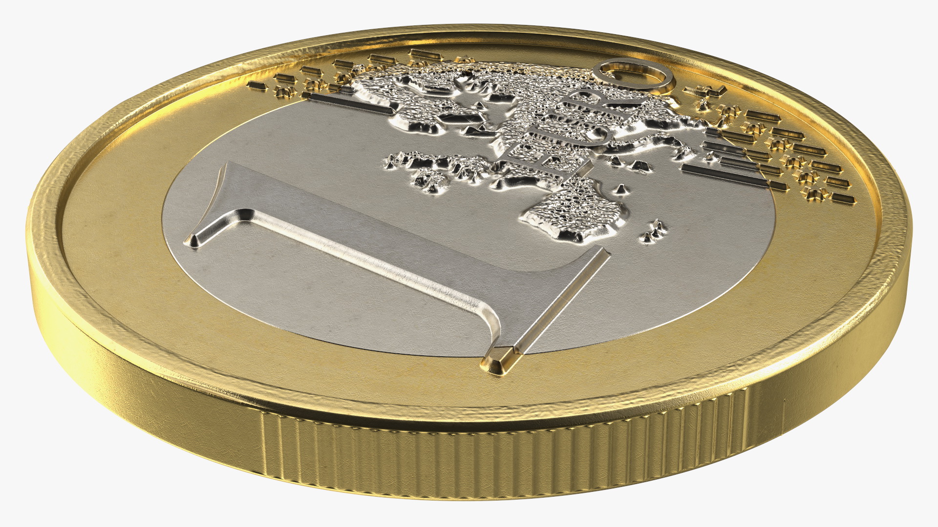 3D German 1 Euro Coin model