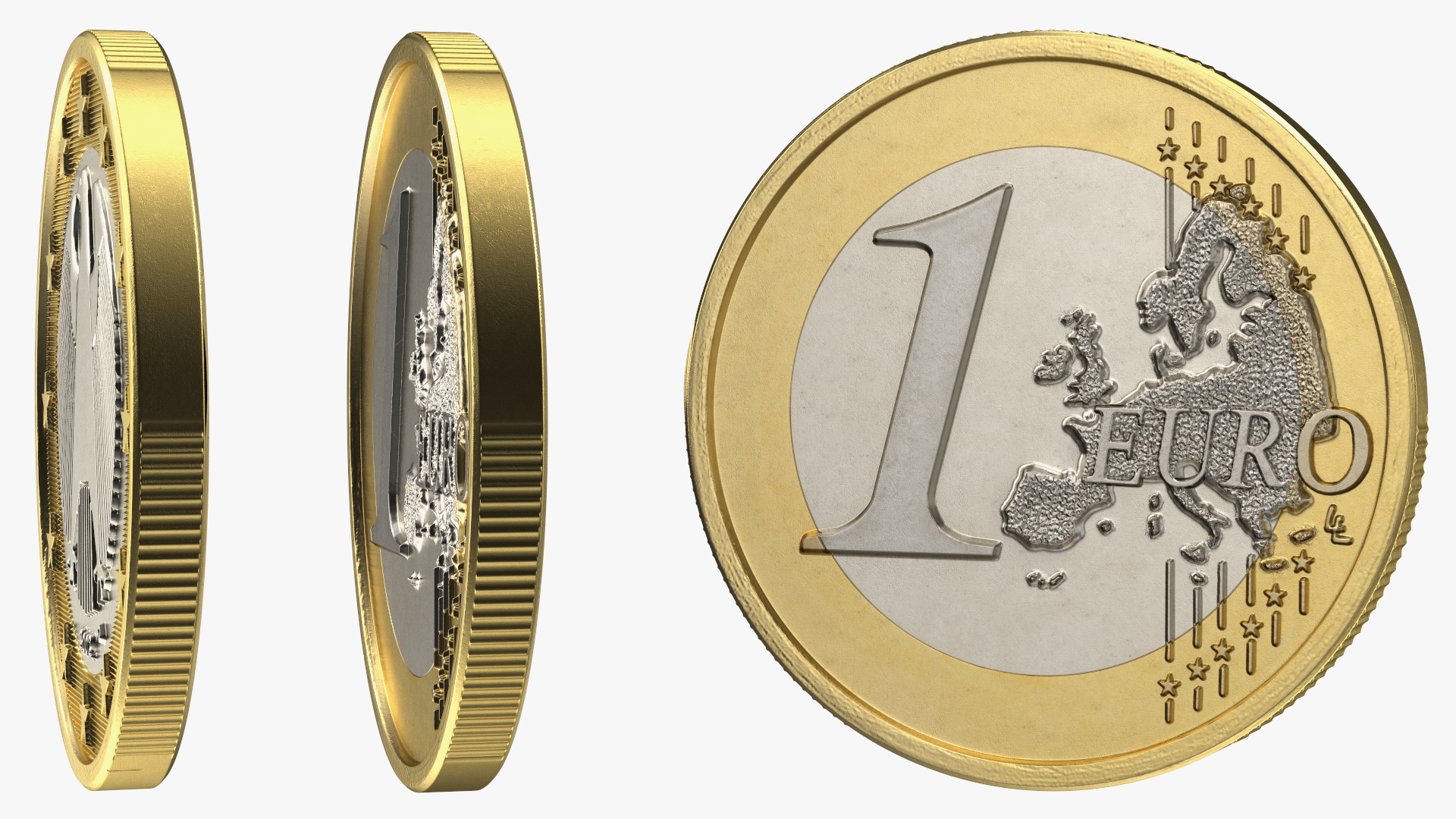 3D German 1 Euro Coin model