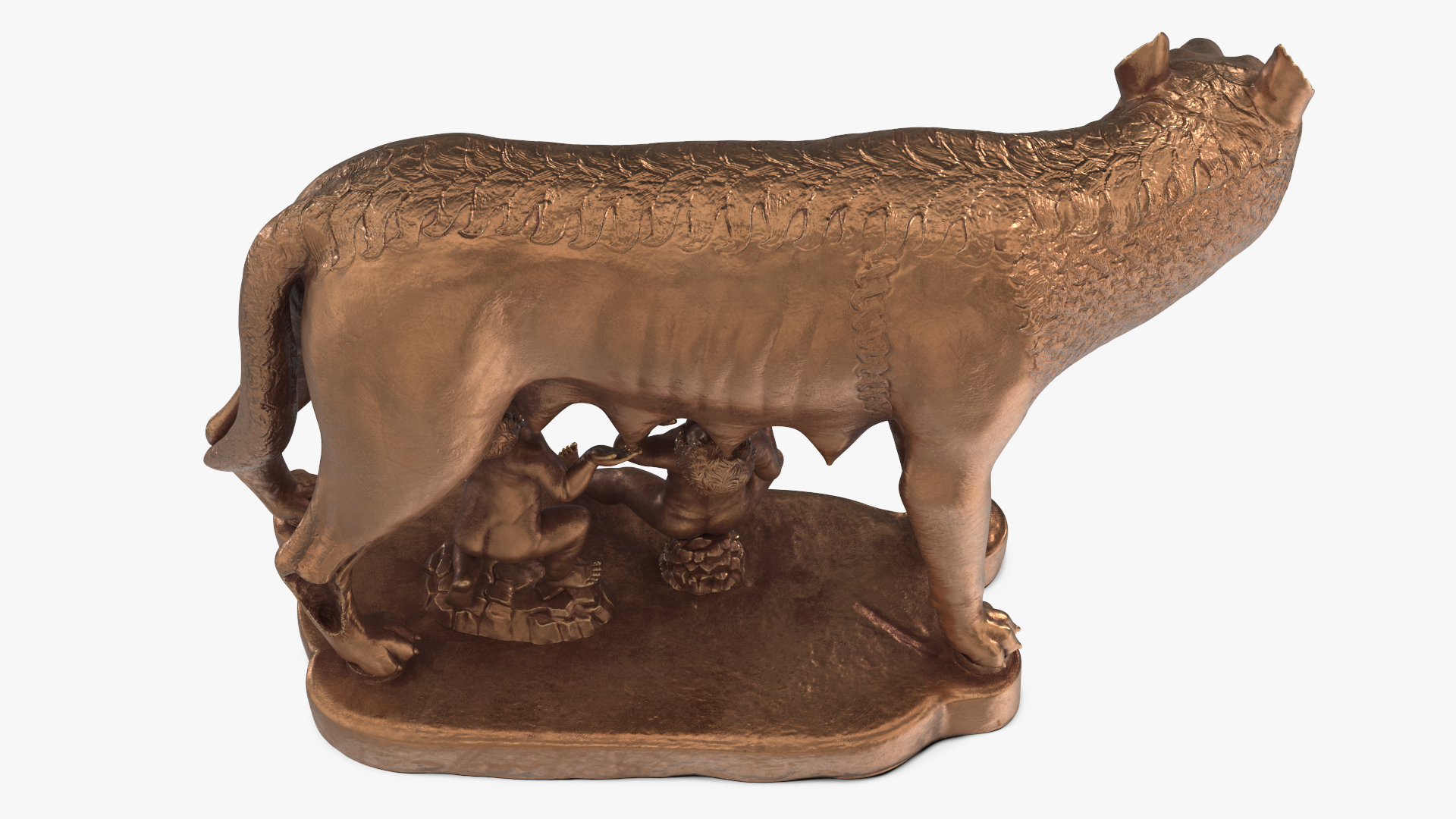 3D Capitoline Wolf with Romulus and Remus model