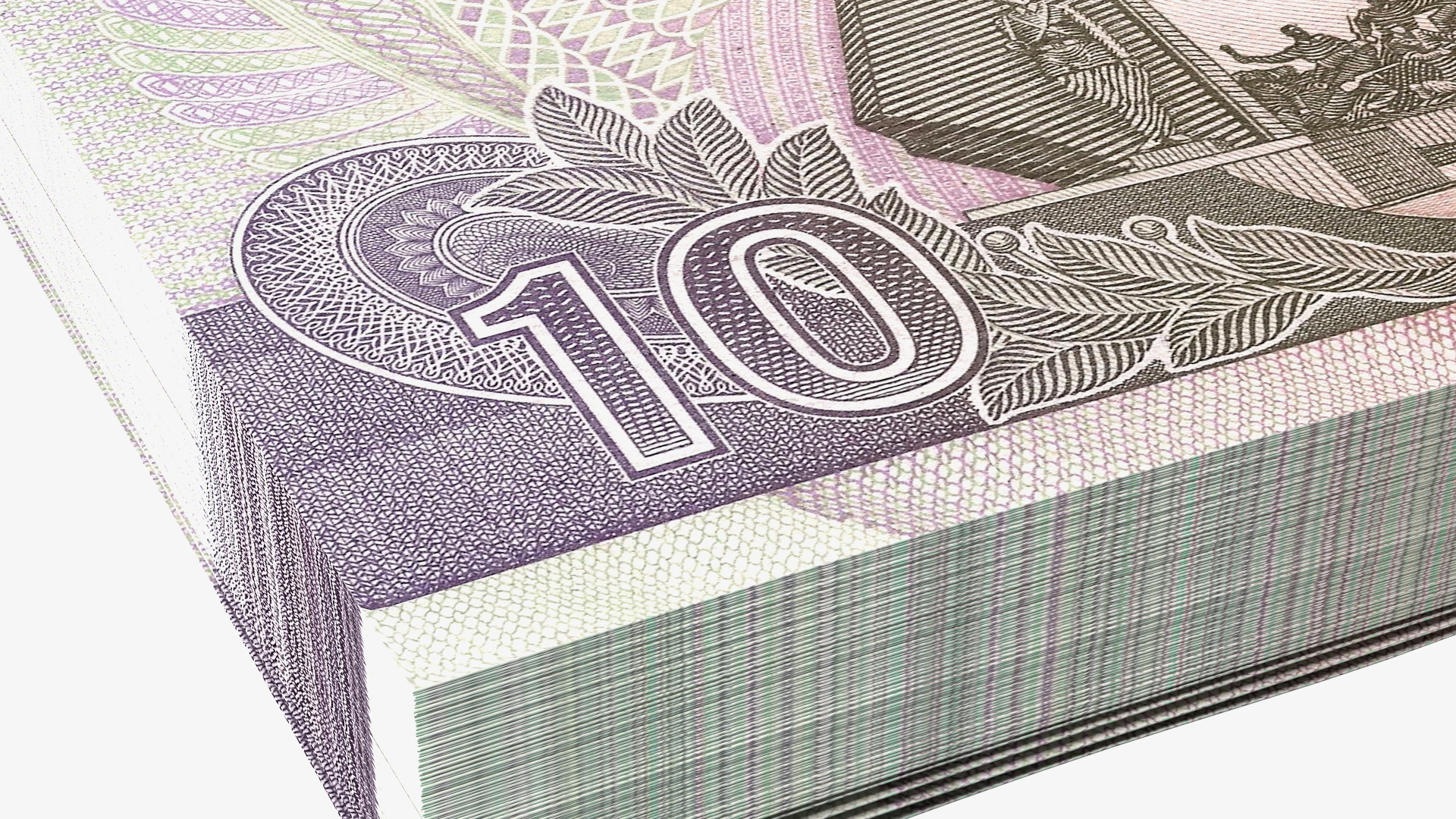 Rubber Band Stack of North Korea 10 Won 3D model