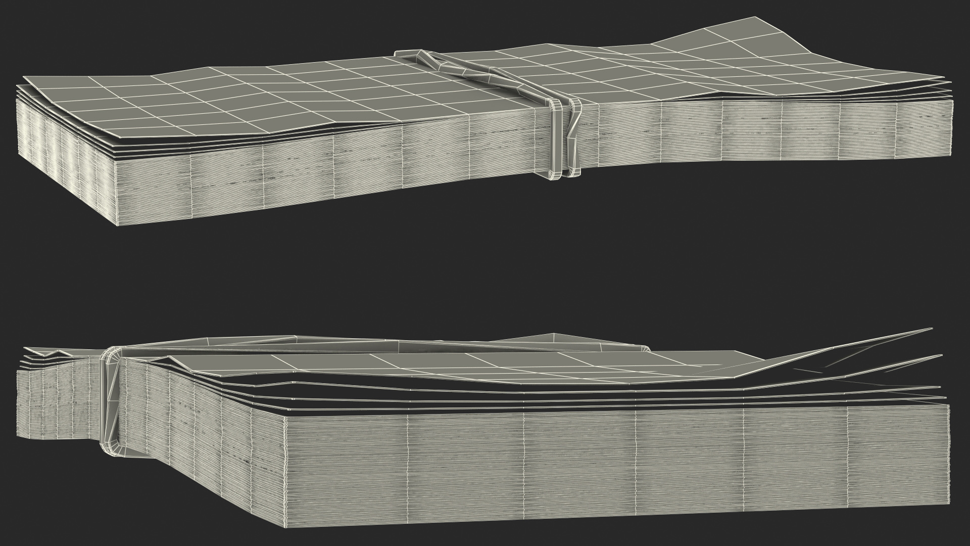 Rubber Band Stack of North Korea 10 Won 3D model