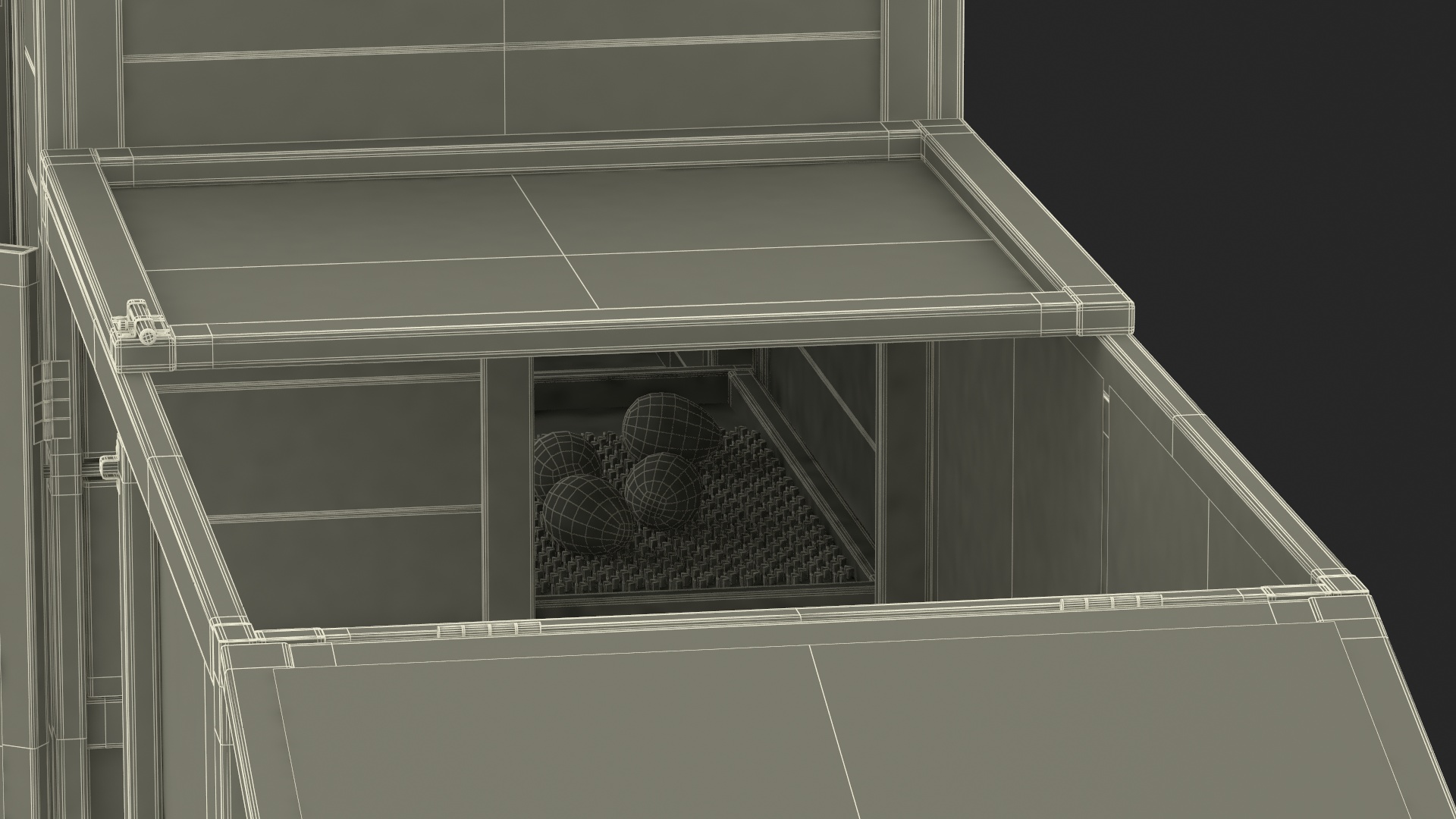 3D Red Small Chicken Coop with Chickens