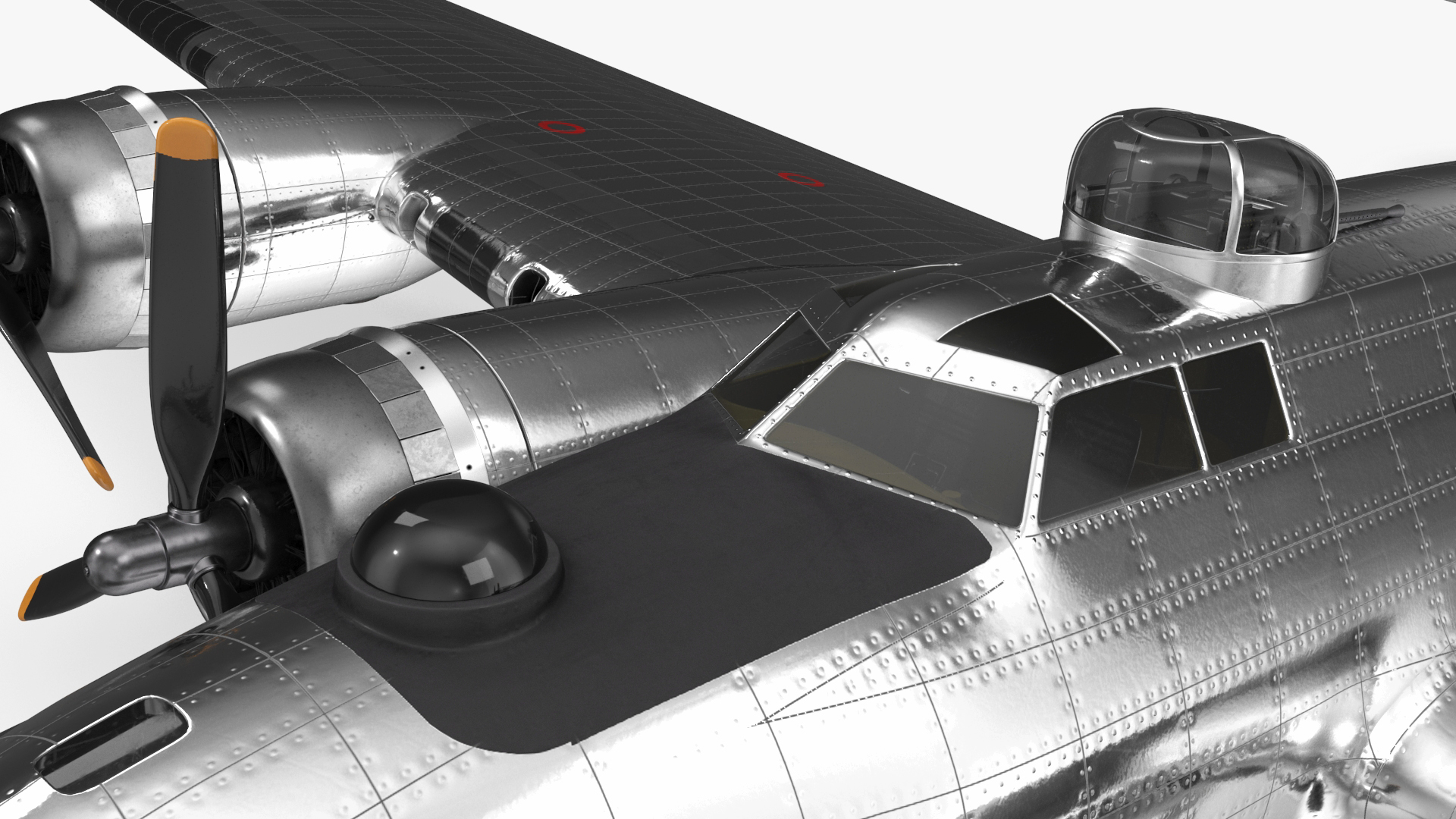 3D Boeing B-17 Propeller Aircraft Bomber Rigged for Cinema 4D model