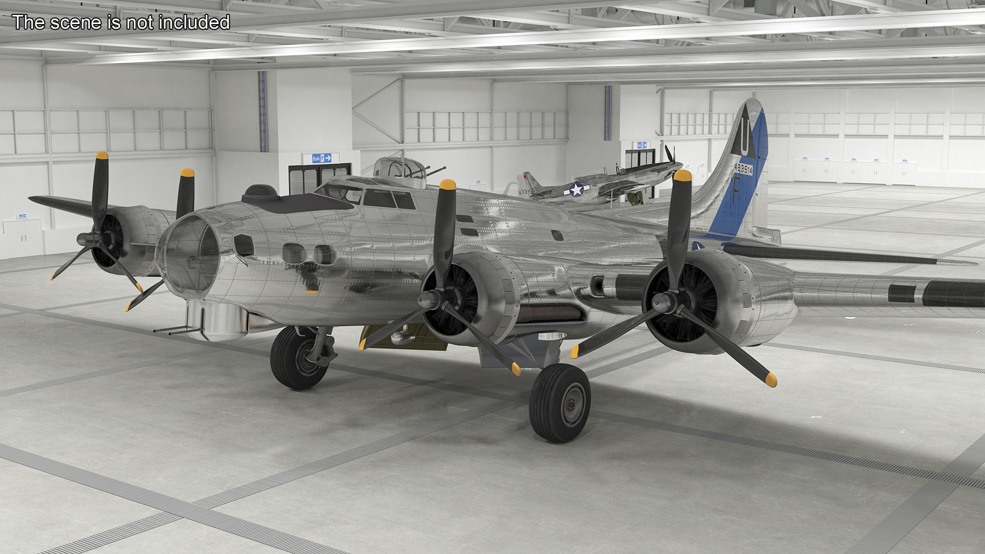 3D Boeing B-17 Propeller Aircraft Bomber Rigged for Cinema 4D model