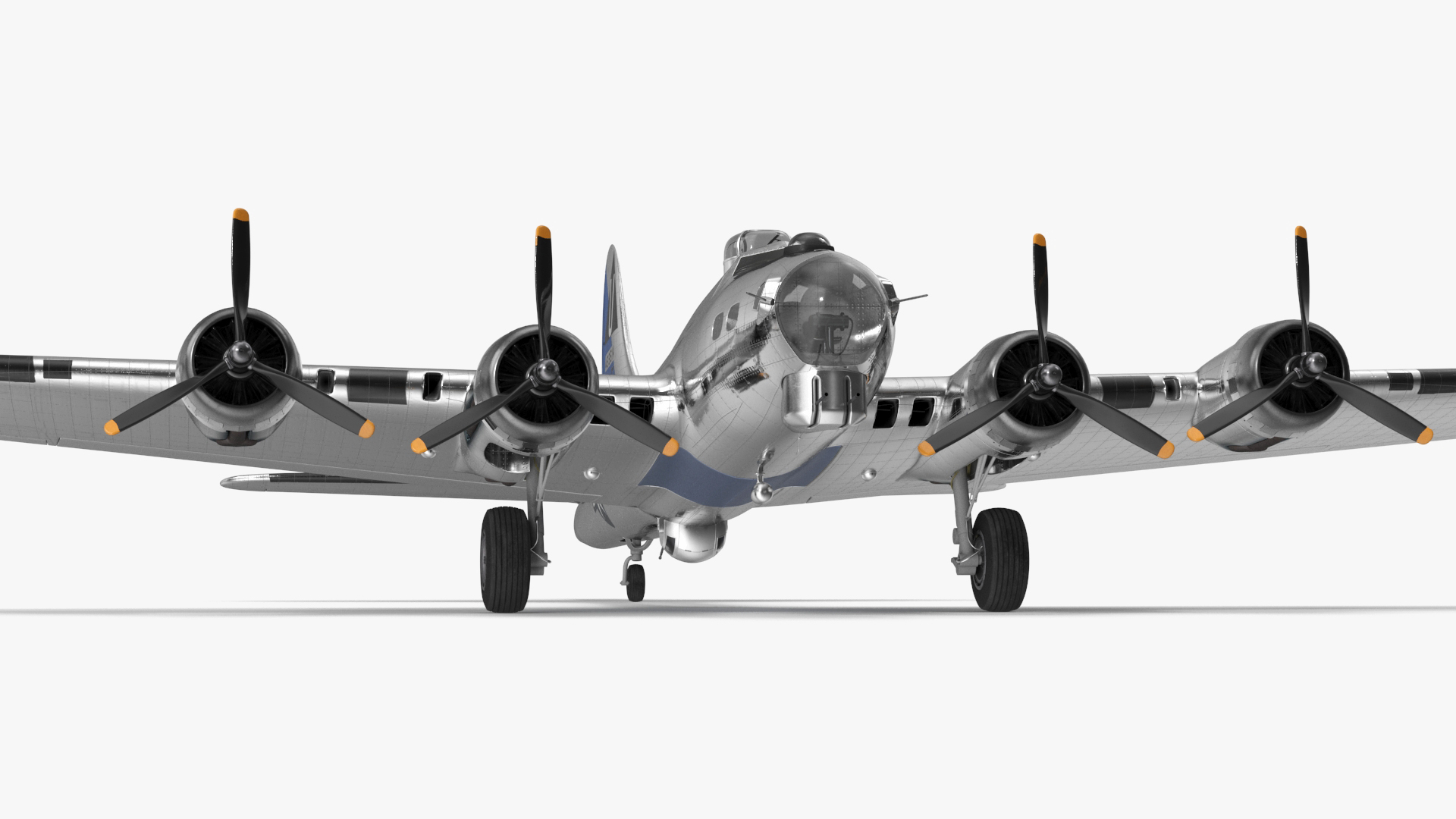 3D Boeing B-17 Propeller Aircraft Bomber Rigged for Cinema 4D model