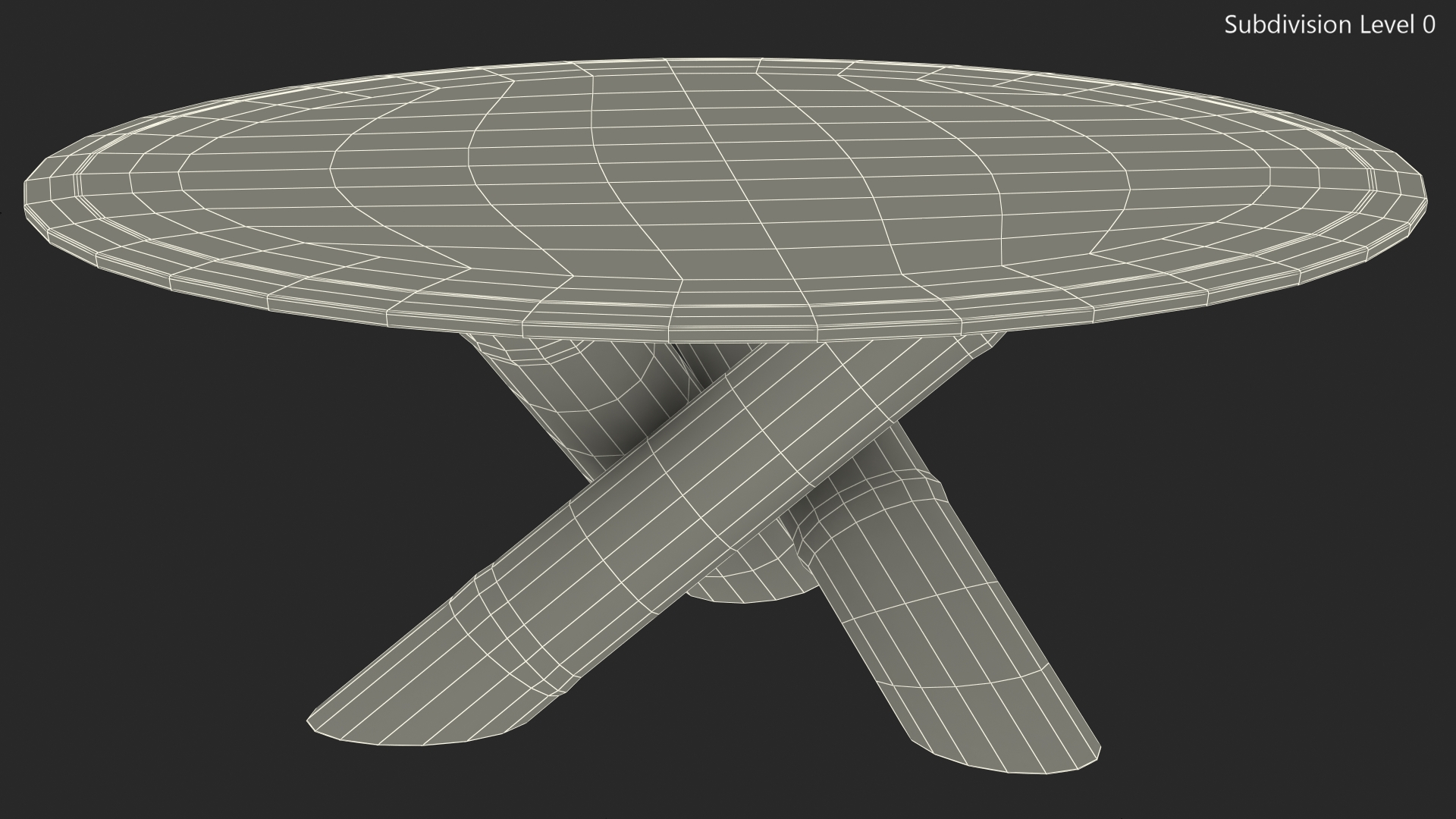 3D model Round Bamboo Coffee Table with Glass Top