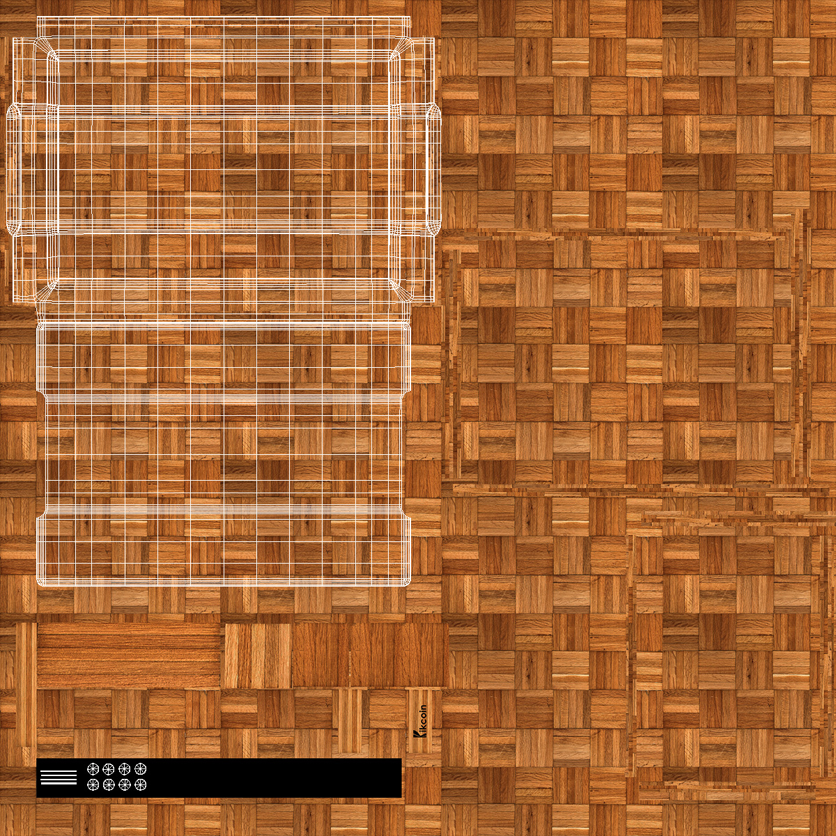 3D Cutting Board Dark Bamboo Large